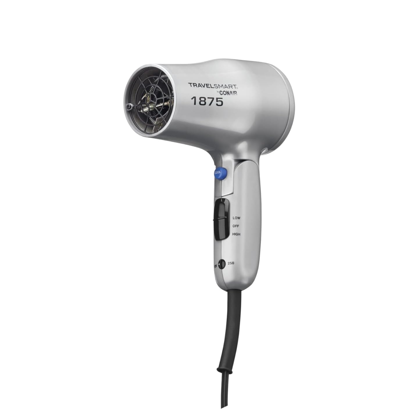 Conair Compact Hair Dryer, Travel Blow Dryer Folding Hair Dryers for Women, 1875W Travel Hair Dryer, Lightweight Hairdryer, Dual Voltage Hair Dryer for World Travel, 2 Heat/2 Speed, Cool Shot, Grey customer photo 1