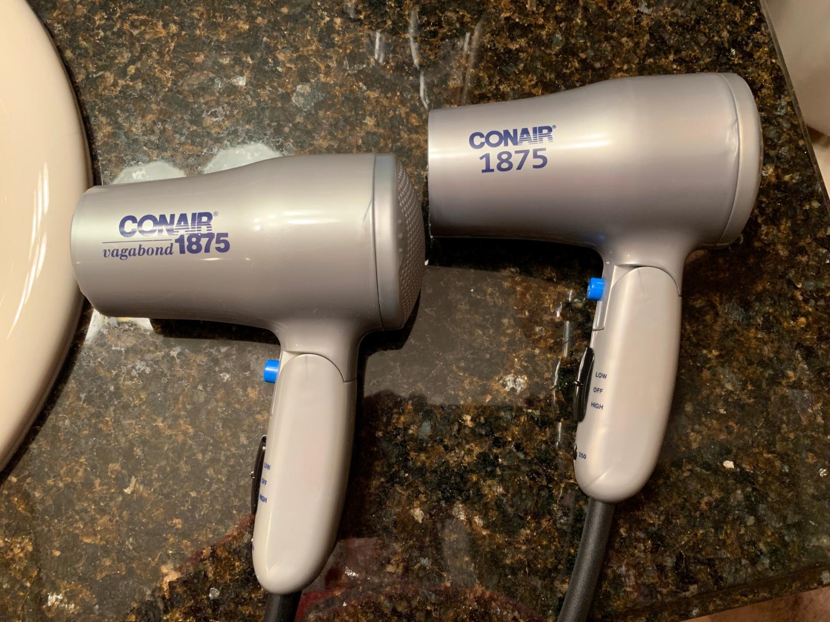 Conair Compact Hair Dryer, Travel Blow Dryer Folding Hair Dryers for Women, 1875W Travel Hair Dryer, Lightweight Hairdryer, Dual Voltage Hair Dryer for World Travel, 2 Heat/2 Speed, Cool Shot, Grey customer photo 2