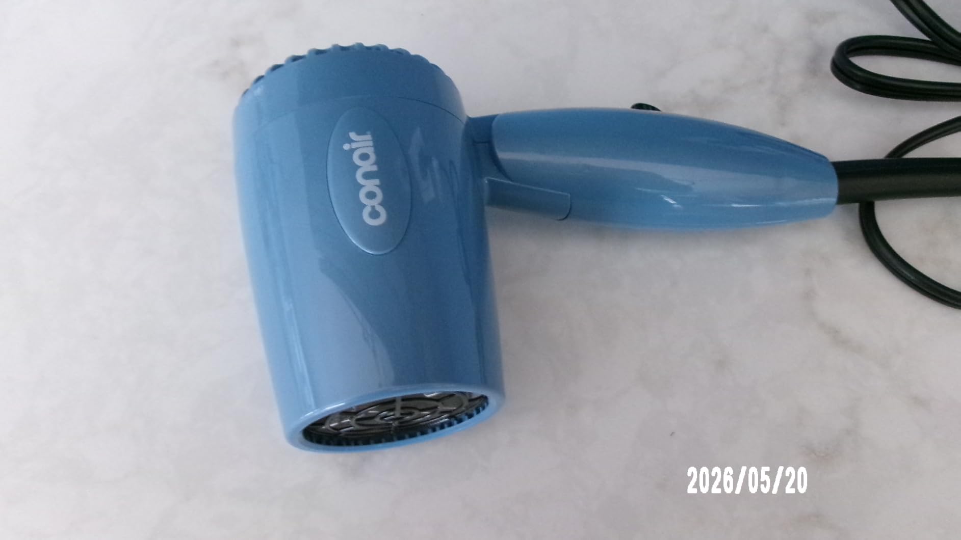 Conair Dual Voltage Hair Dryer, Compact Folding Handle Design, 1600W | Travel blow dryer for on-the-go styling with foldable 0.75-lb design, high-velocity airflow, and various heat/speed settings customer photo 1