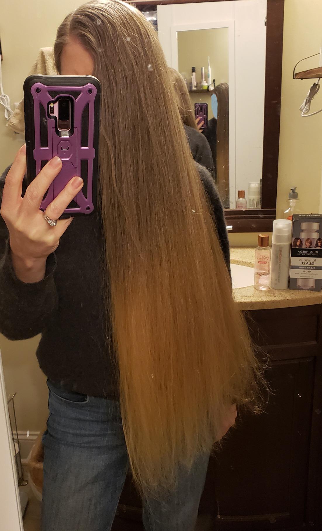 John Frieda Luminous Glaze Clear Shine Hair Gloss, 6.5 fl oz | Enhances Color, Reflective Sheen, Color-Treated Or Natural Hair, Smooth Finish, Glossy Shine customer photo 1