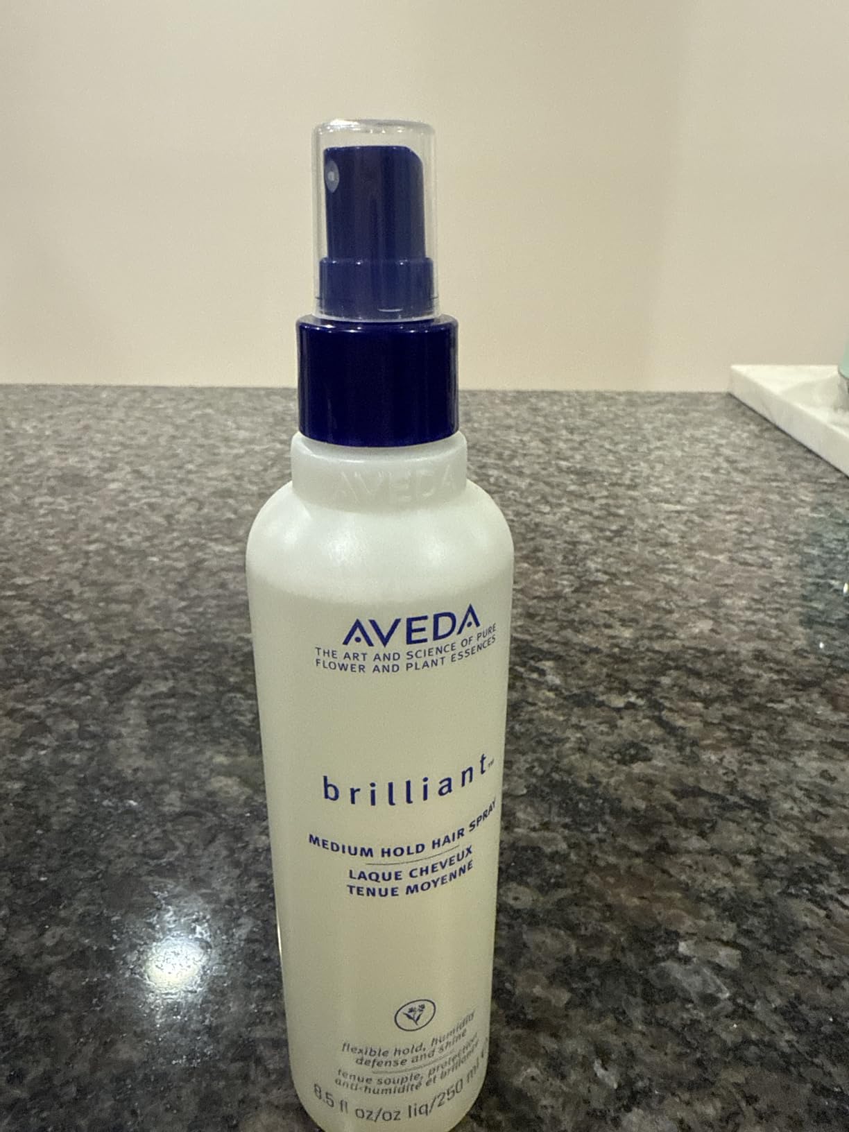 Aveda Brilliant Medium Hold Hair Spray | Non-Aerosol Spray | Anti-Humidity | Adds Shine | for All Hair Types | Jasmine, Rose, Clove Aroma | 8.5 Fl Oz customer photo 2