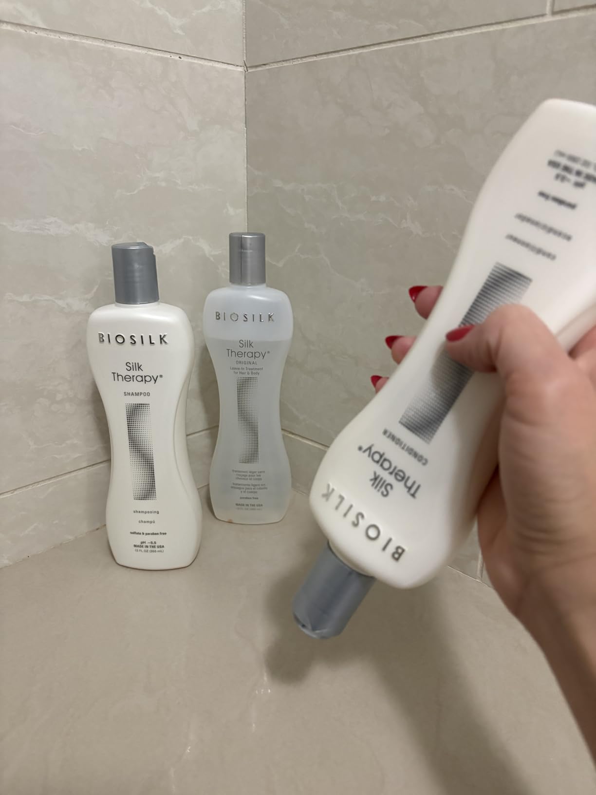 BioSilk 3-Piece Silk Therapy Kit, Shampoo, Conditioner & Serum for Healthy, Shiny, Manageable Hair, Sulfate-Free, Paraben-Free, Cruelty-Free, 12 Oz Haircare Set customer photo 2
