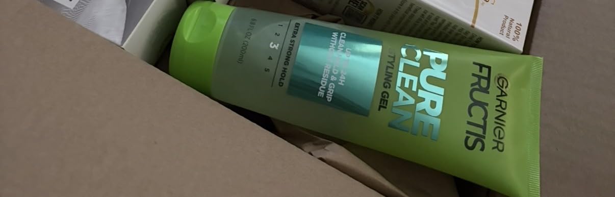 Garnier Fructis Pure Clean Styling Hair Gel, Extra Strong Hold for Up to 24HRs, Non-Flaking, Non-Sticky Formula with Aloe Extract, Made for All Hair Types, 6.8 fl oz (Packaging May Vary) customer photo 2
