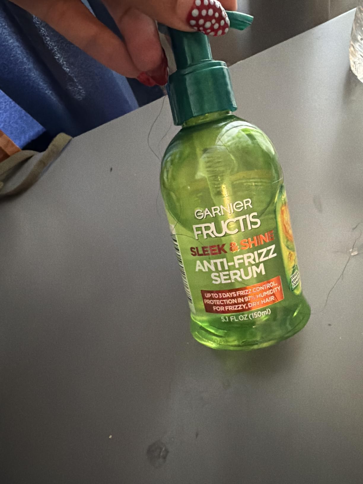 Garnier Fructis Sleek & Shine Anti-Frizz Hair Serum, Leave-In Argan Oil Formula, 5.1 Fl Oz customer photo 2