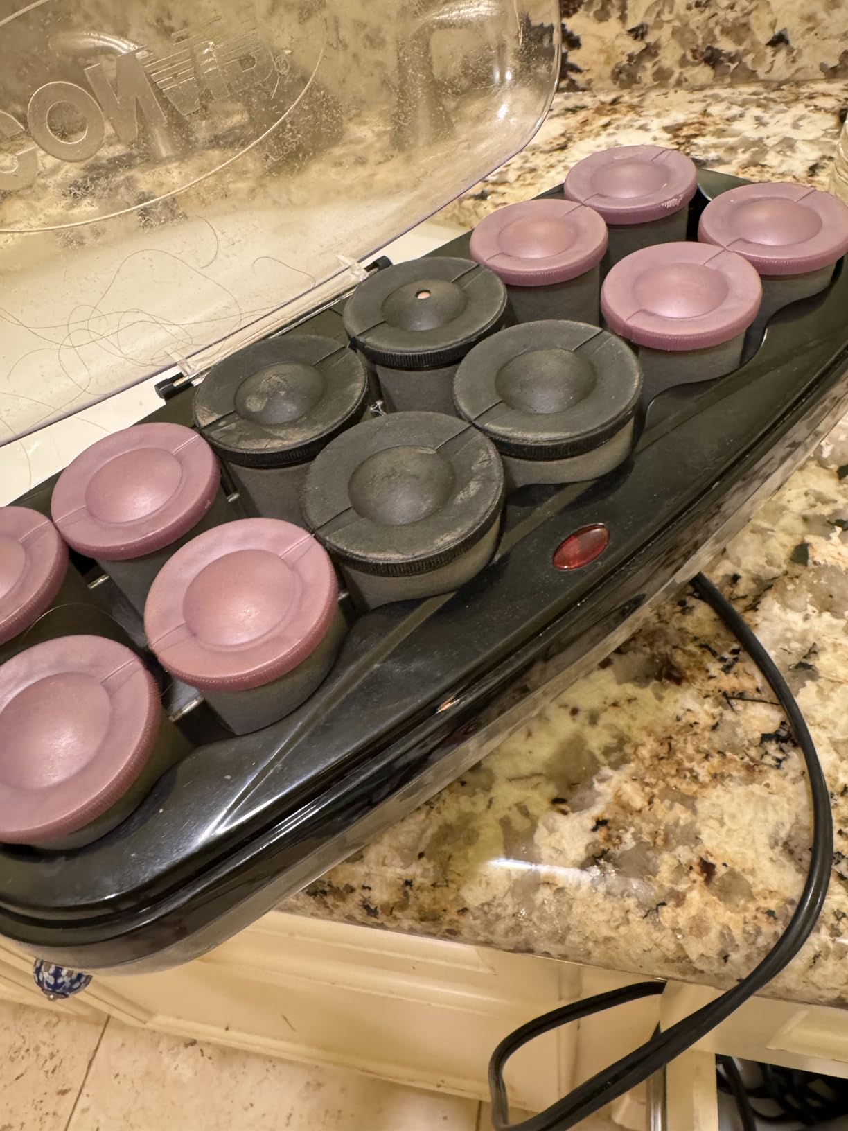 Conair Ceramic Hot Rollers, 1 3/4 Inch & 1 1/2 Inch Rollers, Lavender, 12 Count | Heated Hair Rollers in 2 Jumbo Sizes Heat in 85 Seconds to Create Long-Lasting Volume customer photo 2