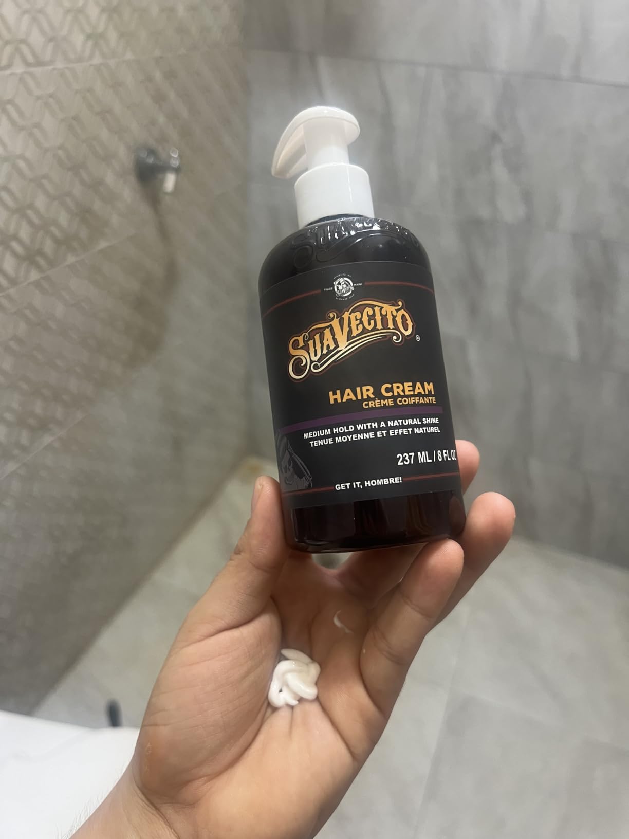Suavecito Hair Cream for Men - Pump Bottle, Light Hold, Natural Shine, Water Based, Tames Frizz, Great for Curly Hair customer photo 2
