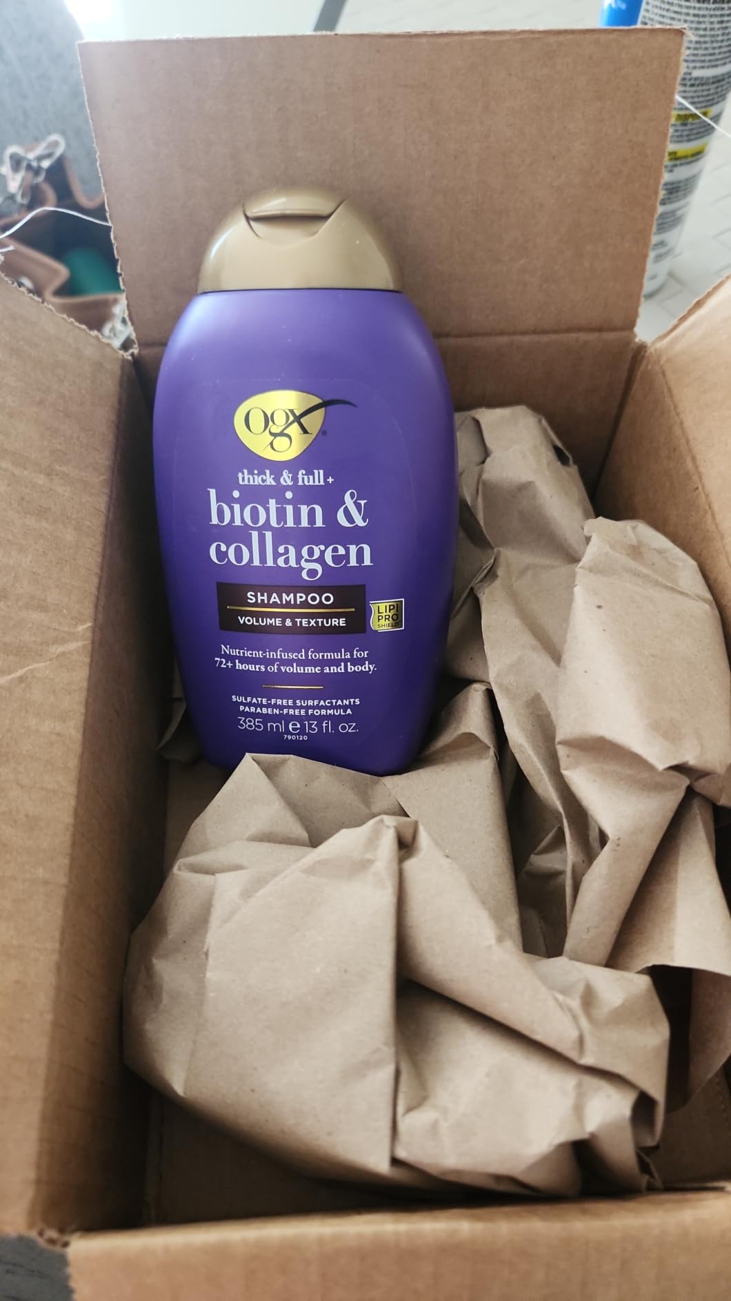 OGX Thick & Full + Biotin & Collagen Volumizing Shampoo, Nutrient-Infused Hair Shampoo with Vitamin B7 Biotin Gives Hair Volume & Body for 72+ Hours, Sulfate-Free Surfactants, 13 fl. oz customer photo 2