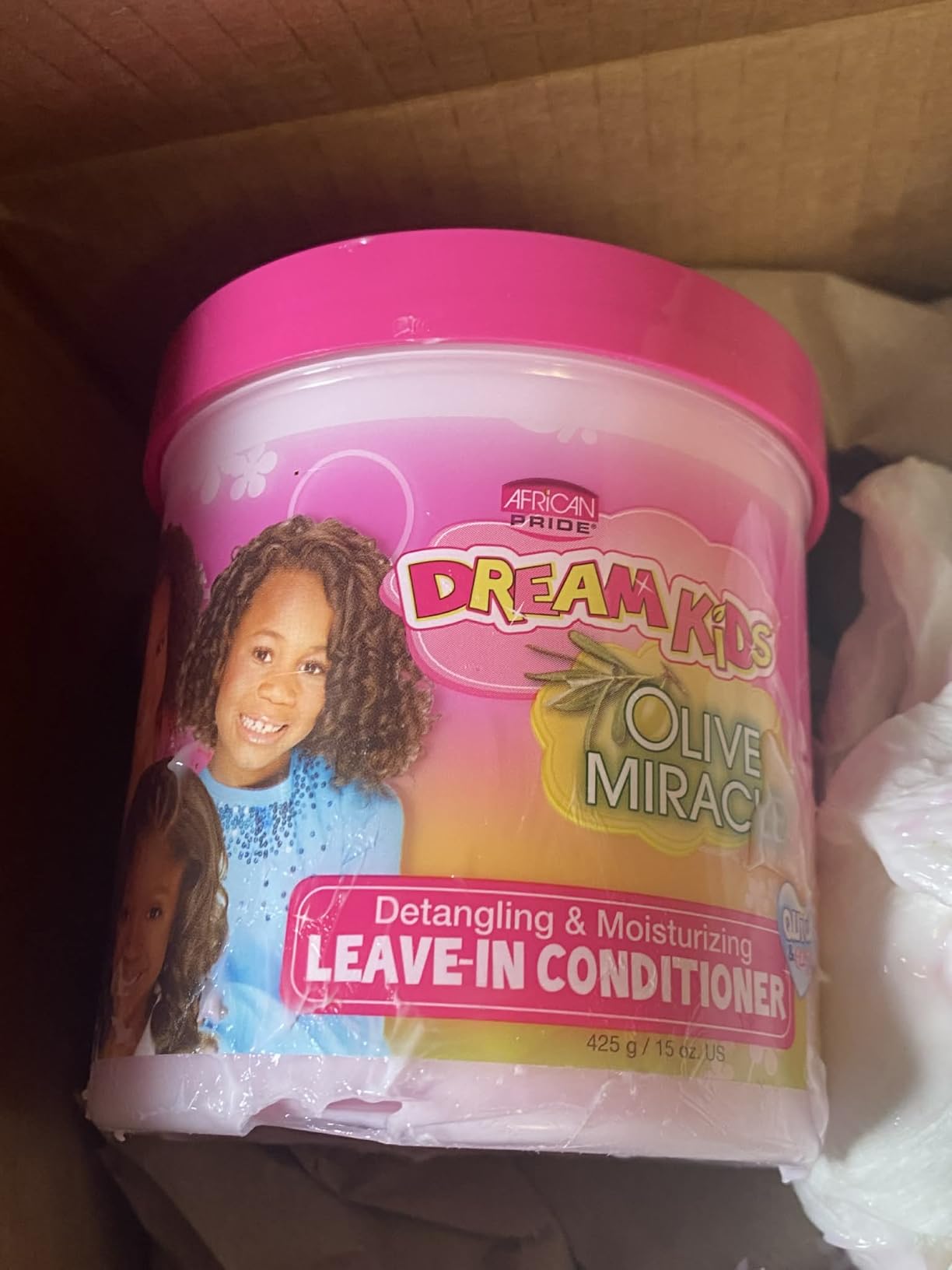 African Pride Dream Kids Olive Miracle Detangling Moisturizing Leave-In Conditioner - Contains Olive Oil, Moisturizes & Nourishes Coils & Hair Curls, 15 Oz customer photo 2