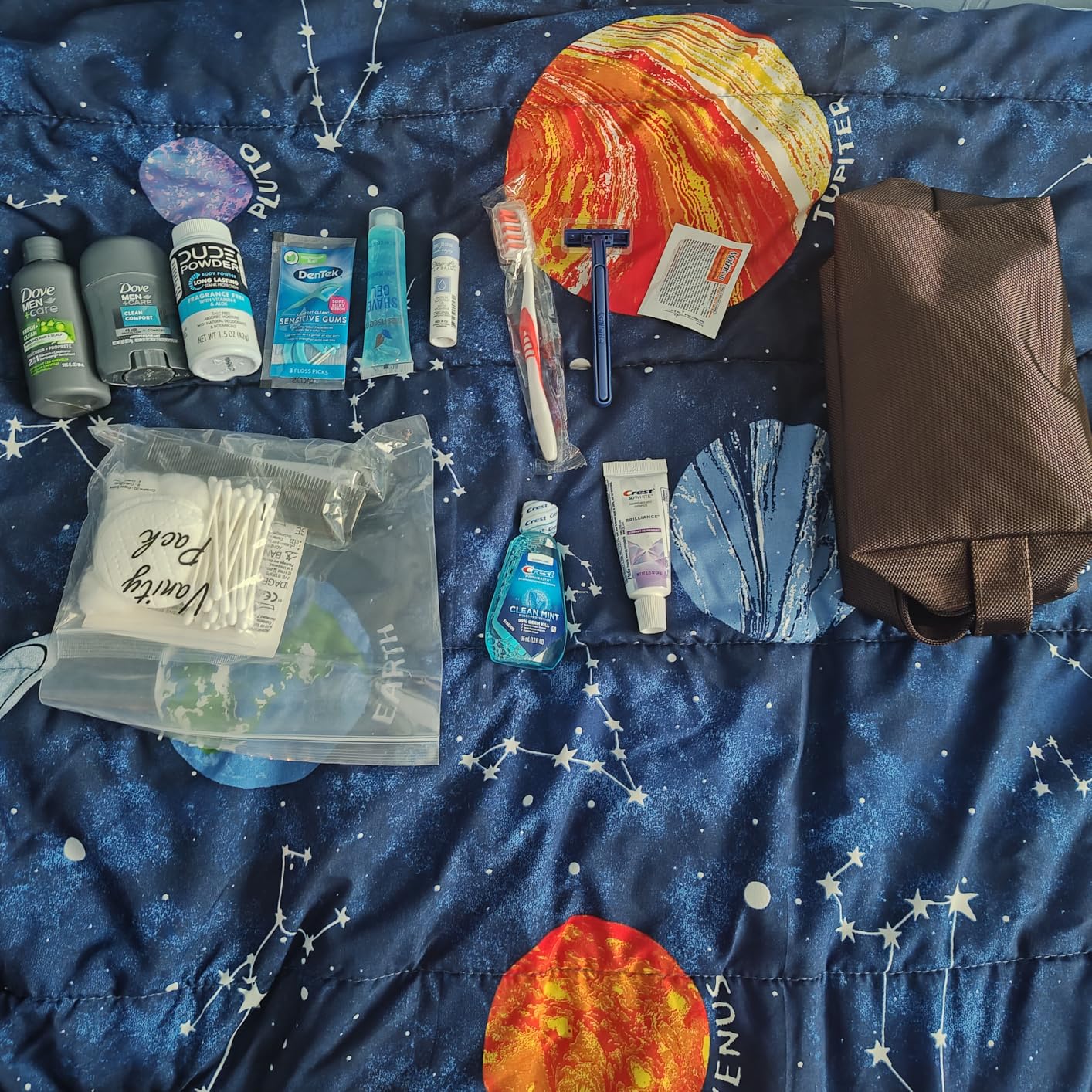 Convenience Kits International Men's Premium 20-Piece Kit with Travel Size TSA Compliant Essentials, Featuring: Dove Men & Care Products in Brown Dopp Bag customer photo 1
