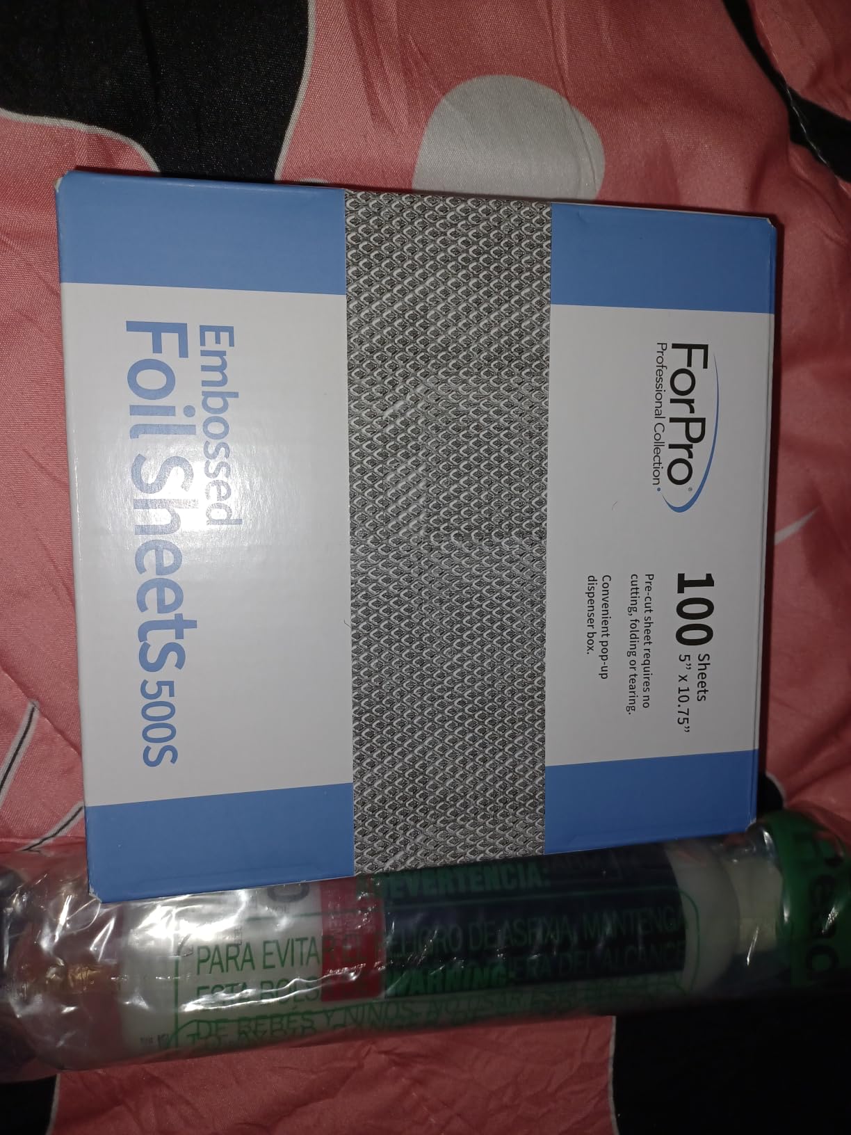 ForPro Professional Embossed Pop-Up Hair Foil Sheets for Salon Hair Color & Highlights, Pre-Cut Aluminum Foils, Non-Slip Embossed Texture, 5