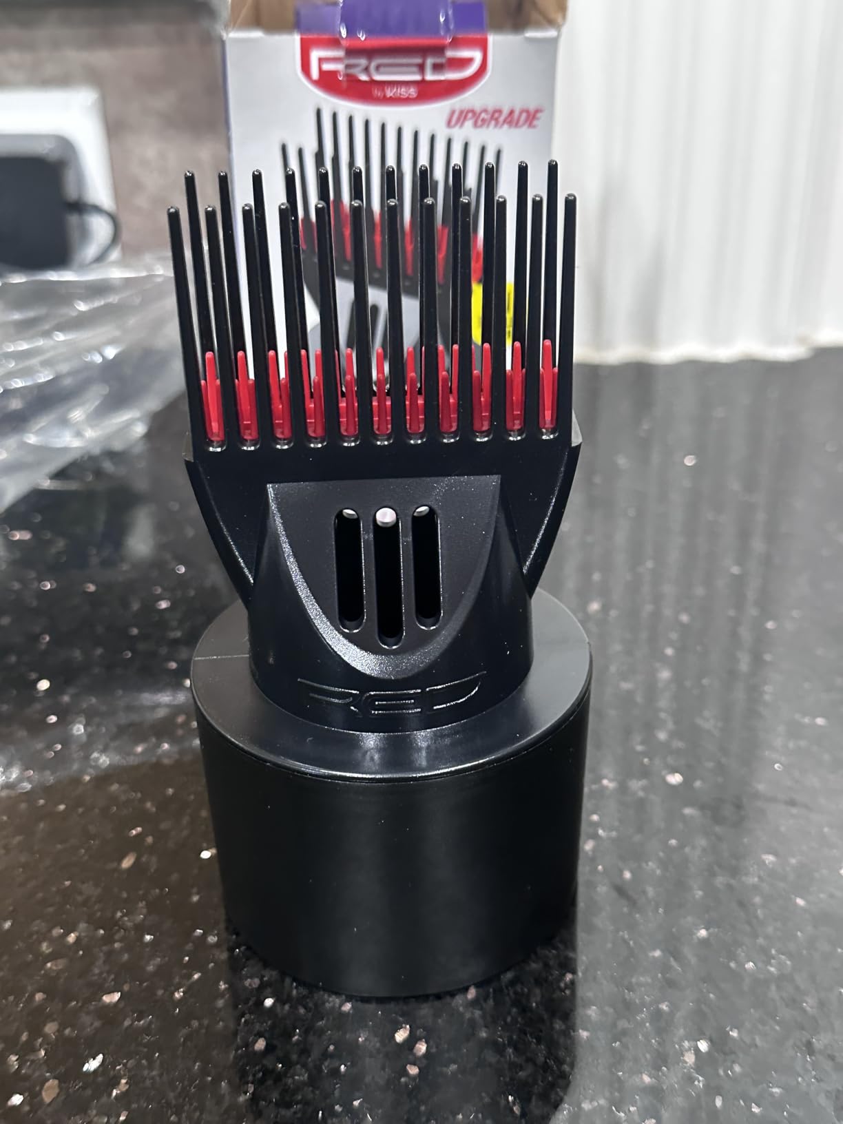 Red by Kiss Detangling Blow Dryer Hair Styling Pik, Double Layer Pik Attachment for Smooth, Frizz-Free Hair, Compatible with Most Hair Dryers, Wigs, Weaves & Natural Hair customer photo 2