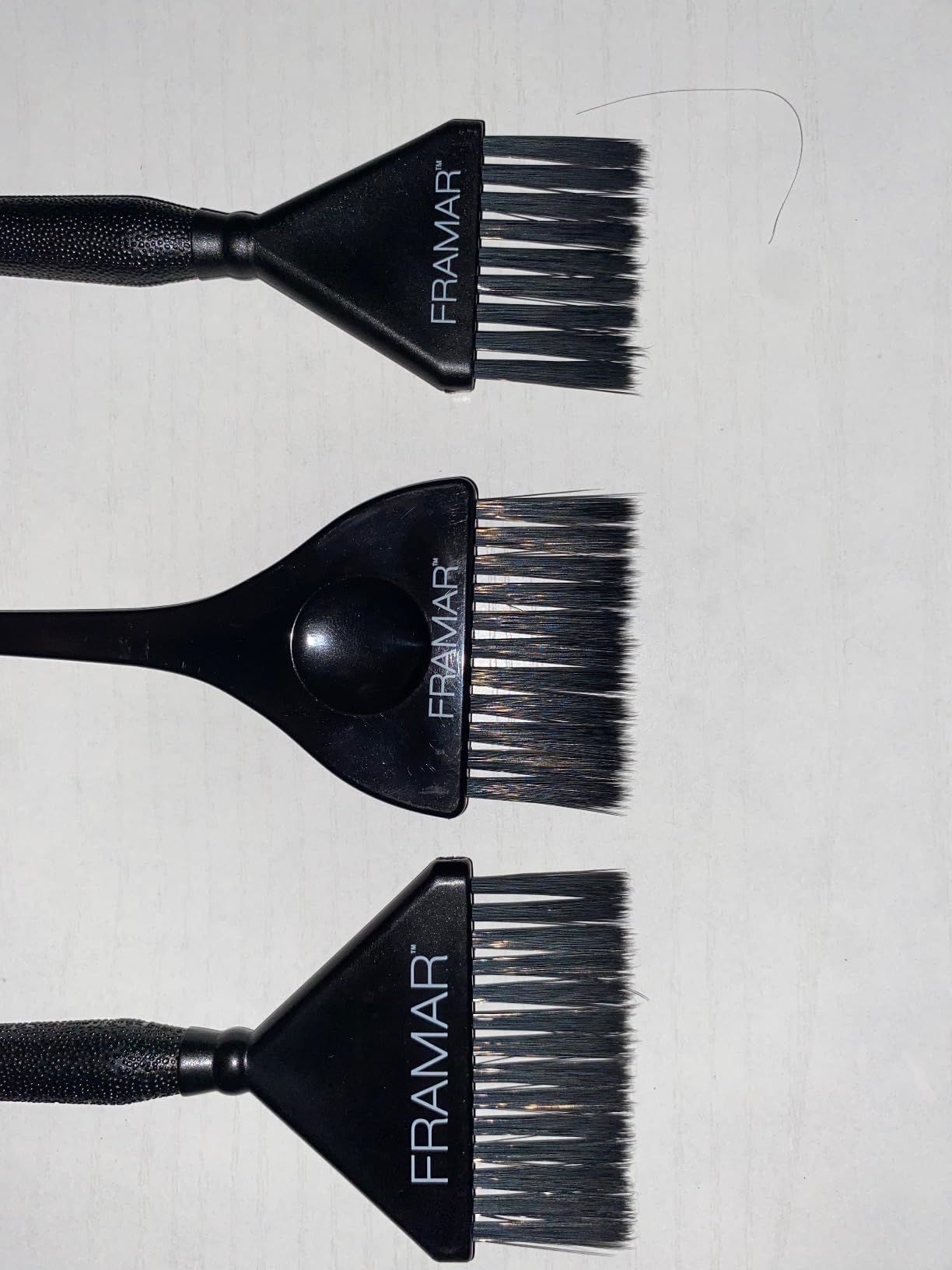 Framar Family Hair Color Brush Set - Hair Dye Brush Kit, Hair Coloring Brushes For Hair Stylist, Tint Brushes for Hair Color, Tapered Edges For Precision - 3 Pack Black customer photo 1