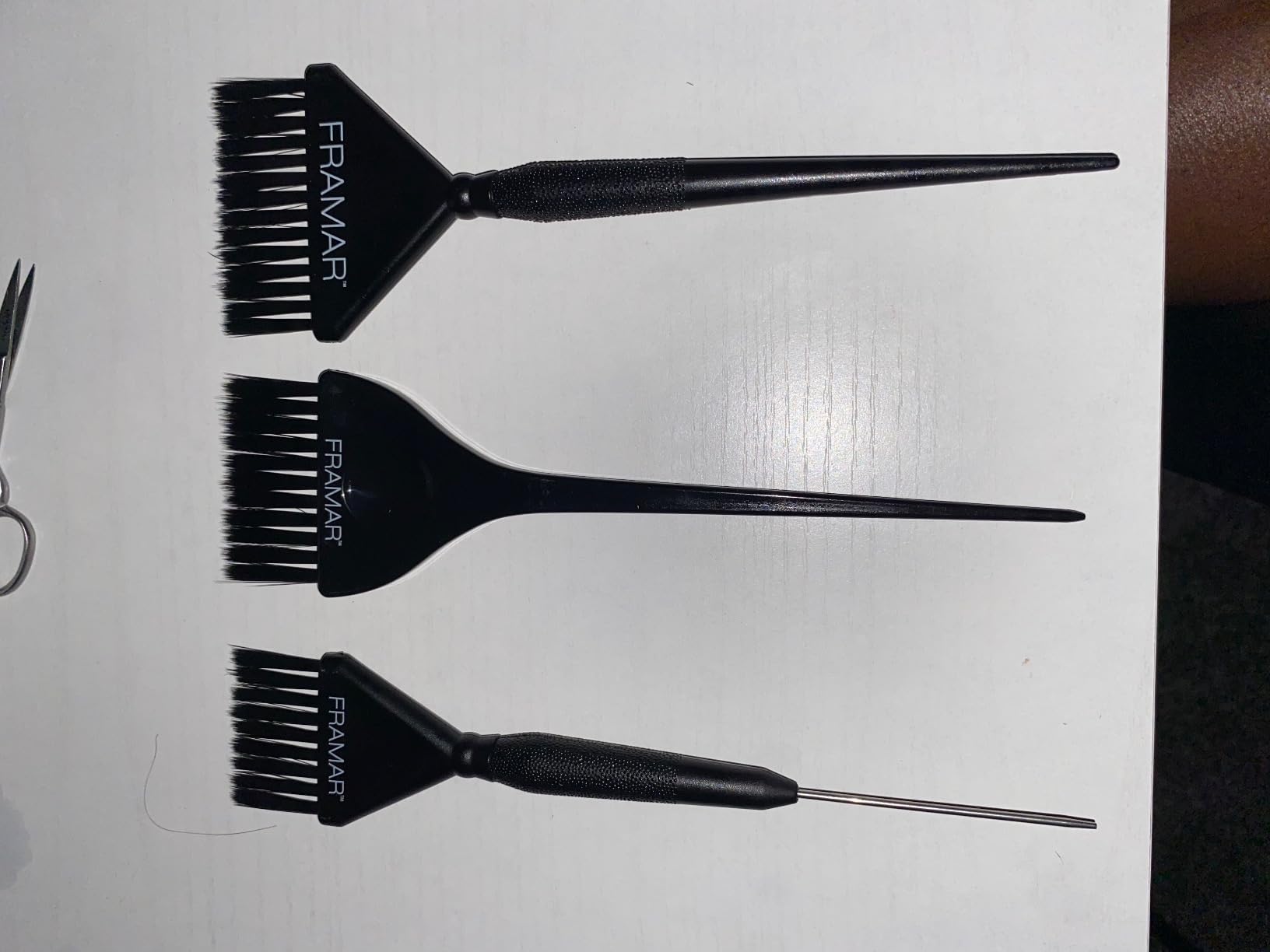 Framar Family Hair Color Brush Set - Hair Dye Brush Kit, Hair Coloring Brushes For Hair Stylist, Tint Brushes for Hair Color, Tapered Edges For Precision - 3 Pack Black customer photo 2