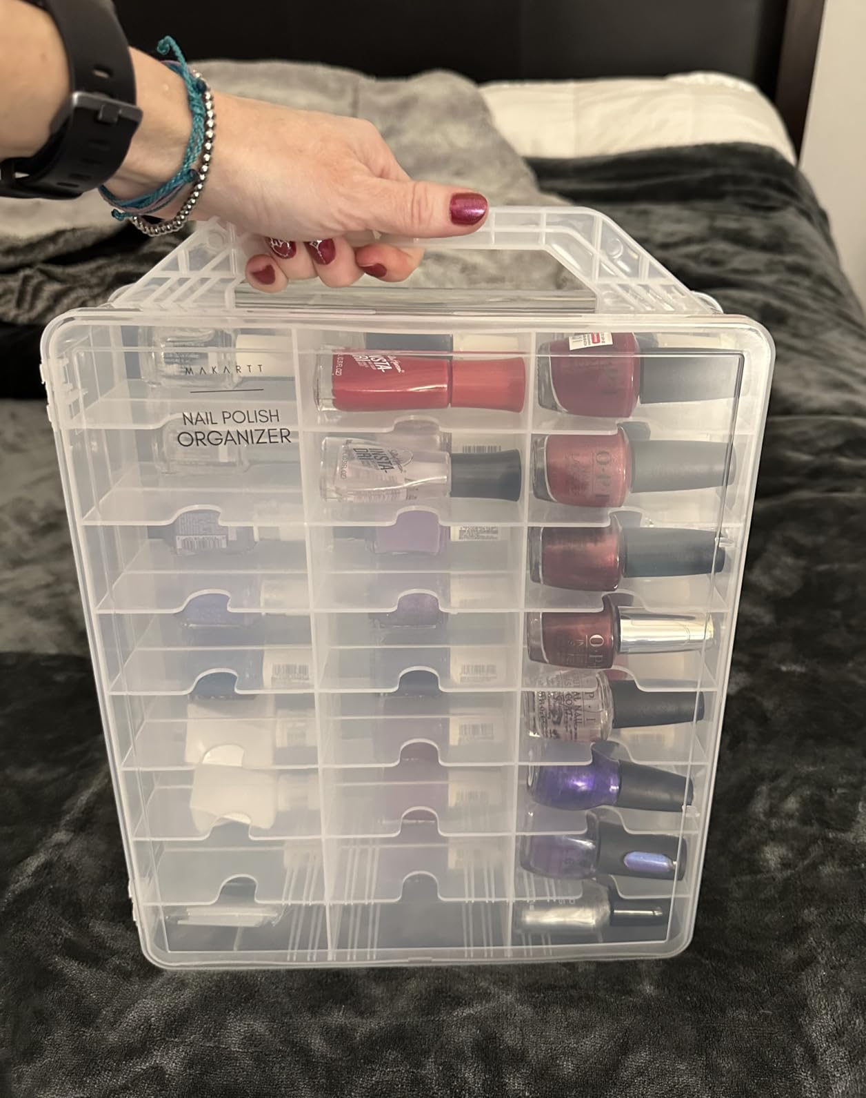 Makartt 48-Bottle Clear Nail Polish Organizer Holder - Portable, Sturdy, Adjustable, Space Saver customer photo 1