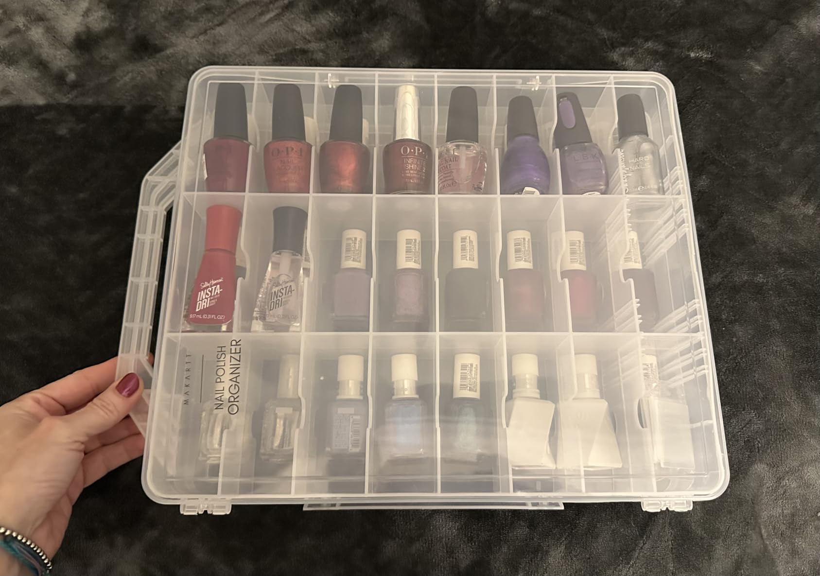 Makartt 48-Bottle Clear Nail Polish Organizer Holder - Portable, Sturdy, Adjustable, Space Saver customer photo 2