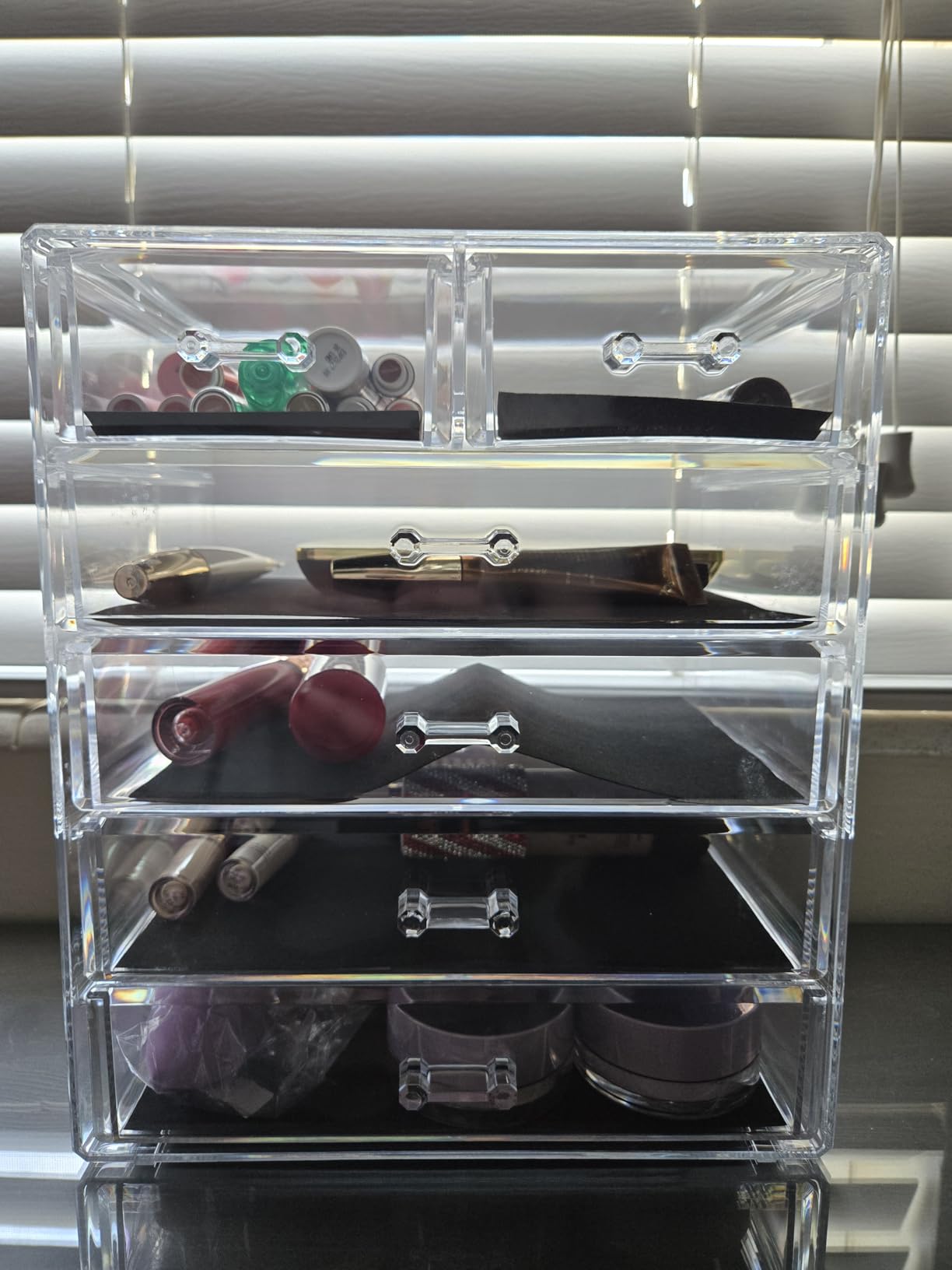 Sorbus Makeup Organizer - Acrylic Cosmetic Storage Display Case for Lipstick, Makeup, Jewelry & Beauty Accessories - Stackable Drawers (Cube) customer photo 2