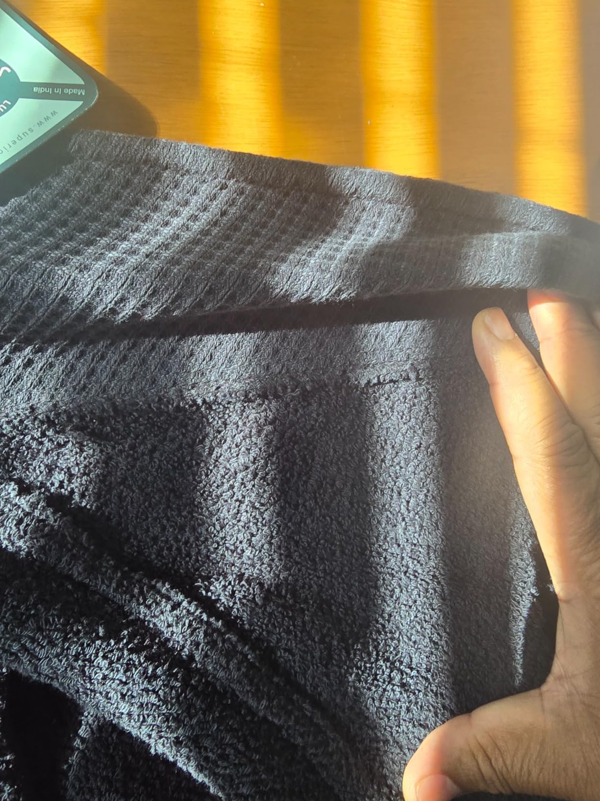 Waffle Weave Cotton Unisex Bathrobe with Belt, Soft and Absorbent Robe for Men and Women Bath Essentials Robes customer photo 2