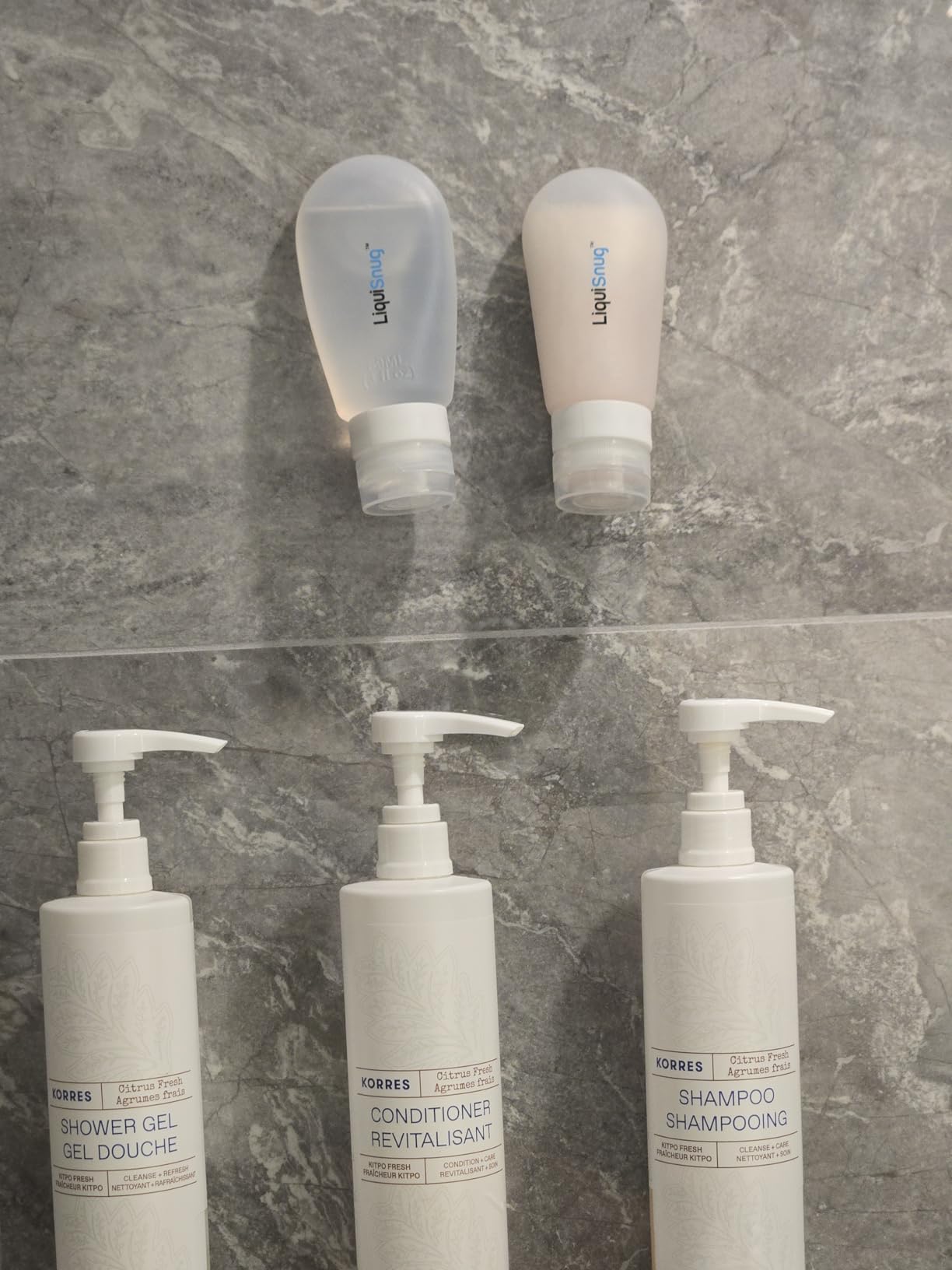 LiquiSnugs Premium - 100% Guaranteed Leak Proof Silicone Travel Bottles For Toiletries - TSA Approved Container. Premium Range Travel Shampoo Bottles with Suction Cups and Adjustable Labels customer photo 1