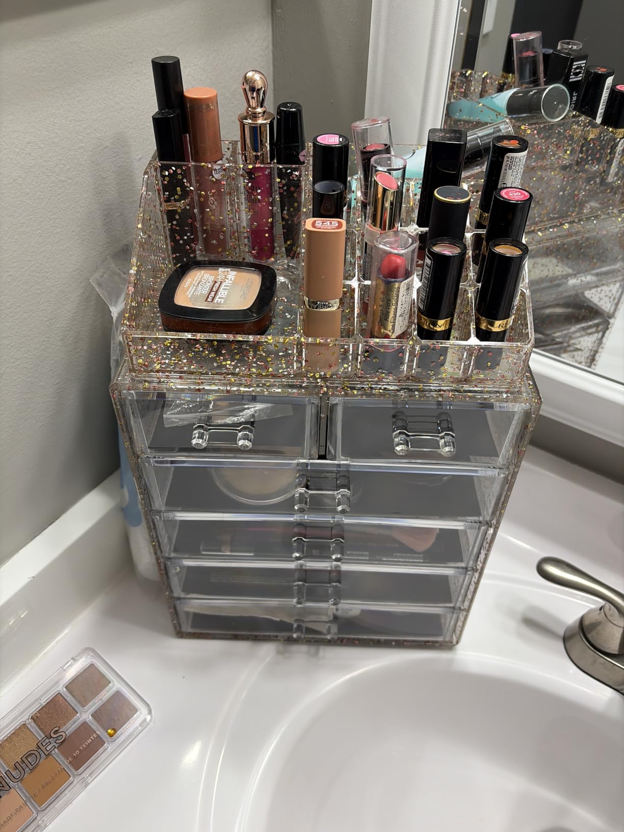Sorbus Acrylic Makeup Organizer Set, 7-Drawer Vanity & Countertop Cosmetic Storage with Small & Wide Compartments, CLear Makeup Storage for Brushes, Jewelry - Holiday Gift for Women & Teens customer photo 2