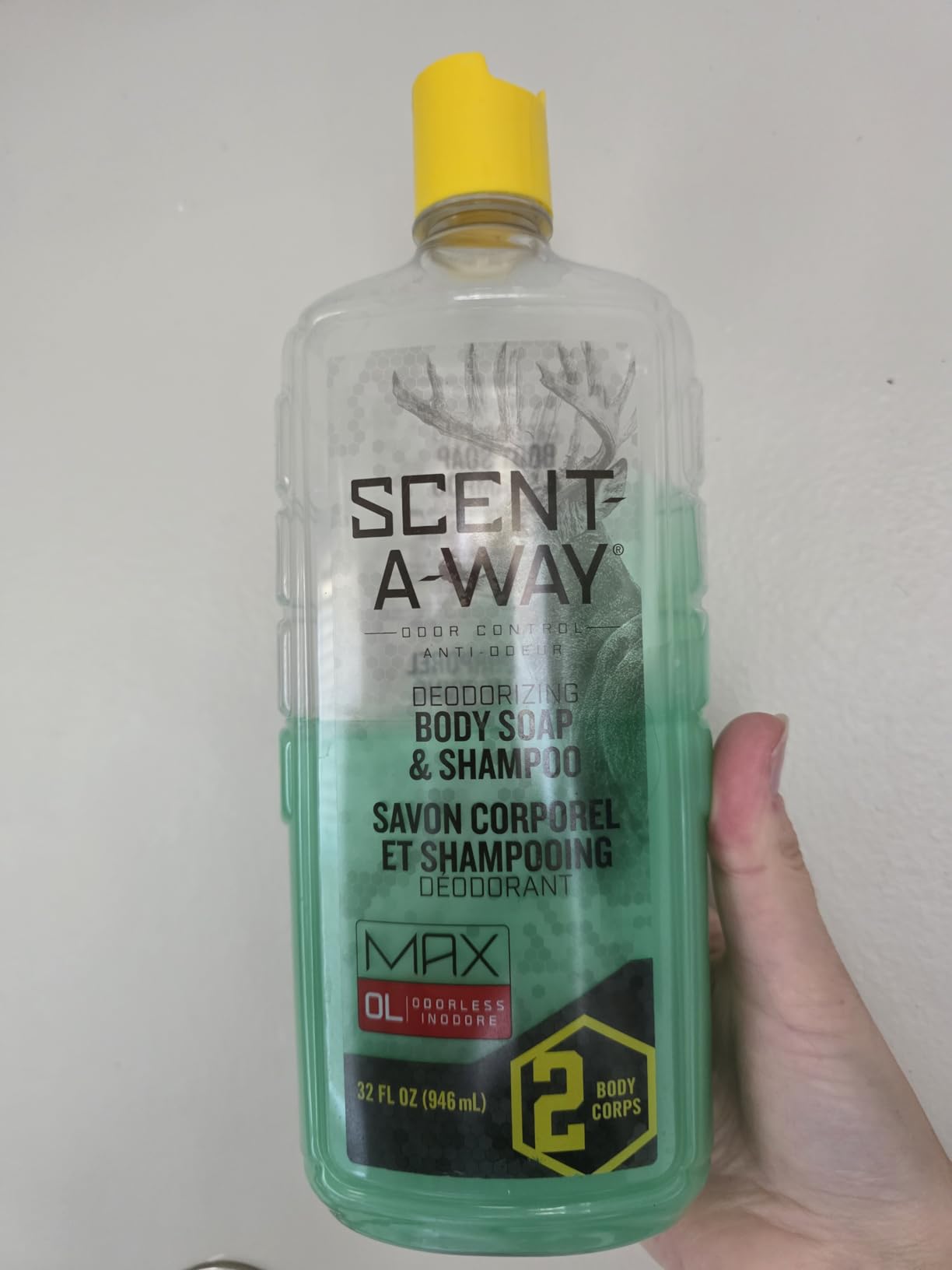 Hunters Specialties Scent-A-Way MAX Liquid Body Soap & Shampoo - Odorless Green Soap Scent Eliminator for Hunters, Trappers, Anglers, and Campers - 24 OZ customer photo 1