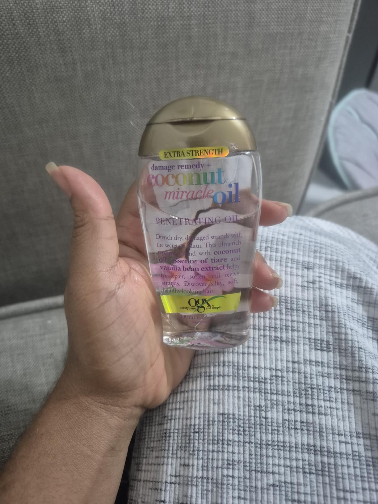 OGX Extra Strength Damage Remedy + Coconut Miracle Hair Oil, 3.3 fl. oz customer photo 2