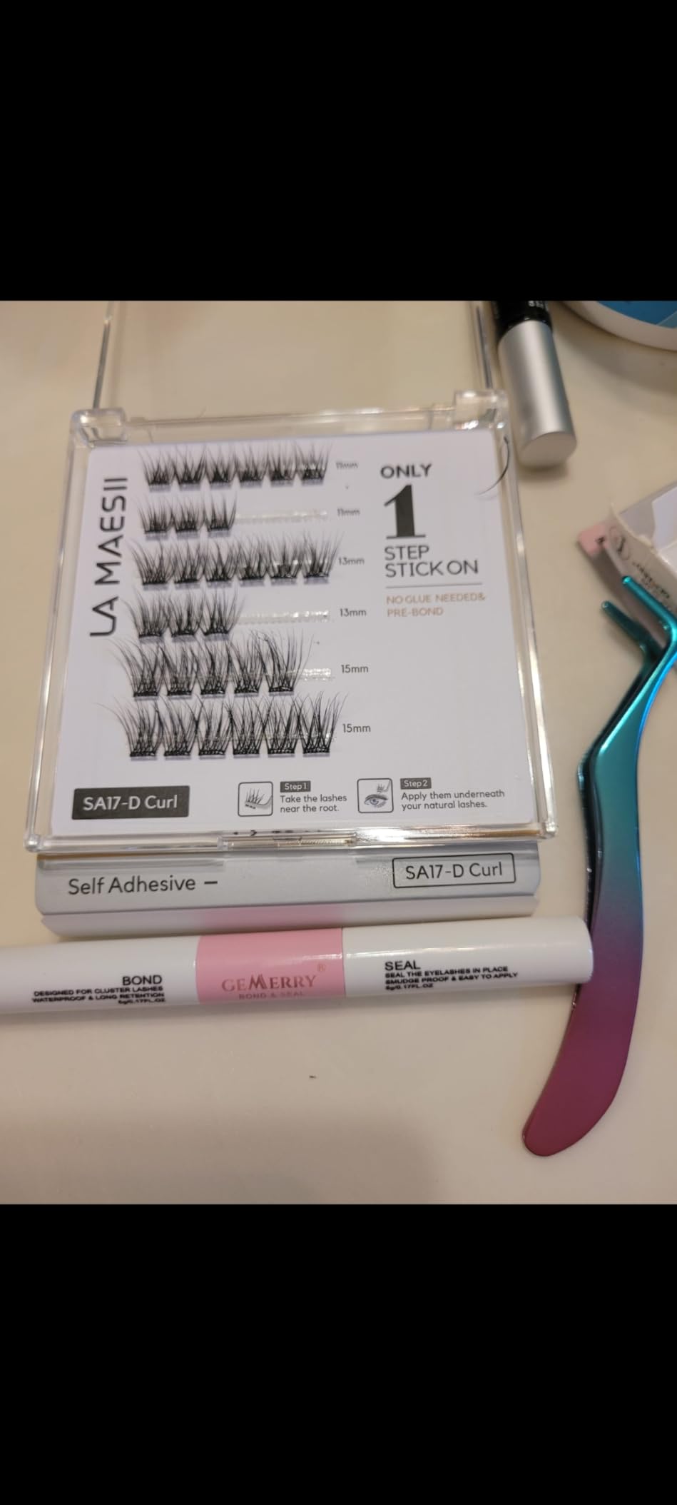 KISS Falscara DIY Eyelash Extension Wisp Applicator for Mistake-Proof Artificial Lash Placement - Ergonomically Designed Handle to Easily Build Your Featherlight Synthetic Reusable Eyelash Clusters customer photo 2