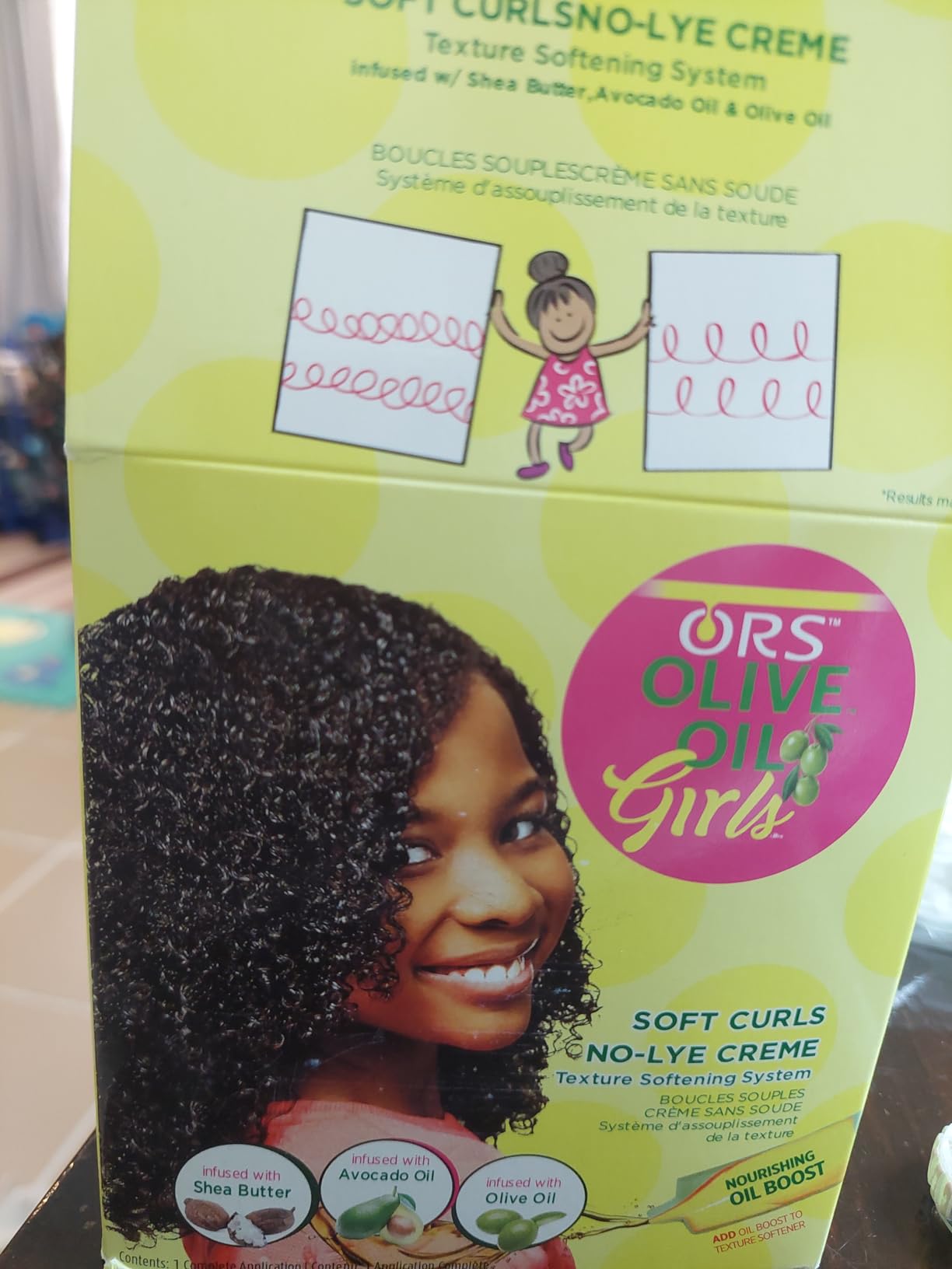 ORS Olive Oil Girls Soft Curls No-Lye Creme Texture Softening System Kit with Olive, Coconut & Avocado Oils (Pack of 1) customer photo 1