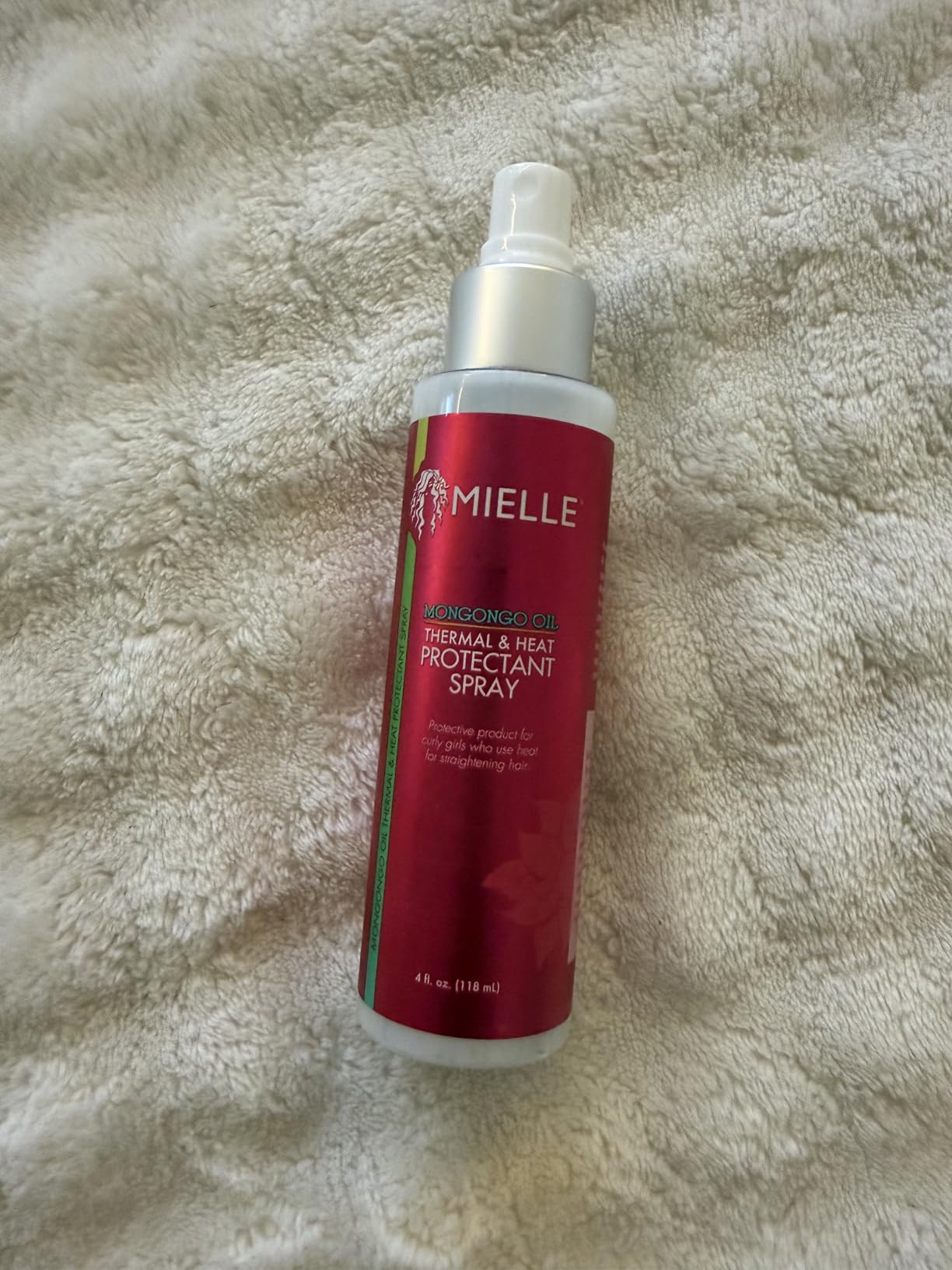 Mielle Organics Mongongo Oil Thermal & Heat Protectant Spray, Protects Hair from Heat Damage, Intense Heat Defense, Curl Pattern Protection, Safe for All Hair Types, 4 Ounce customer photo 2
