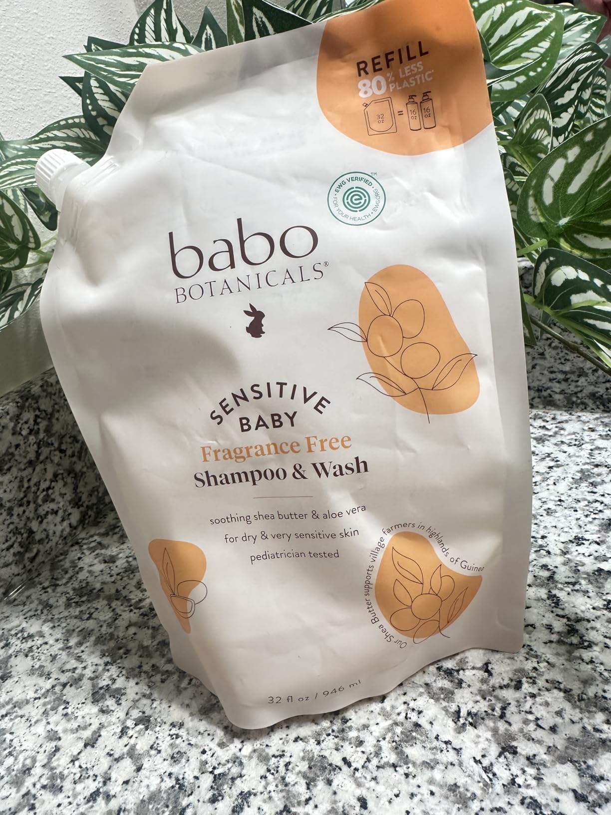 Babo Botanicals Sensitive Baby Fragrance-Free 2-in-1 Shampoo & Wash - Shea Butter, Calendula & Aloe Vera - EWG Verified - Cruelty-Free - Vegan - Pediatrician Tested - For Babies & Kids customer photo 2
