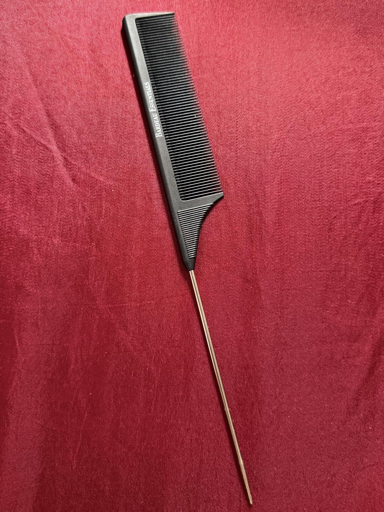 Professional 8.8 Inch Tail Comb - Black Carbon Fiber And Stainless Steel Pintail - Anti Static And Heat Resistant Teasing Lightweight Comb For All Hair Types customer photo 1