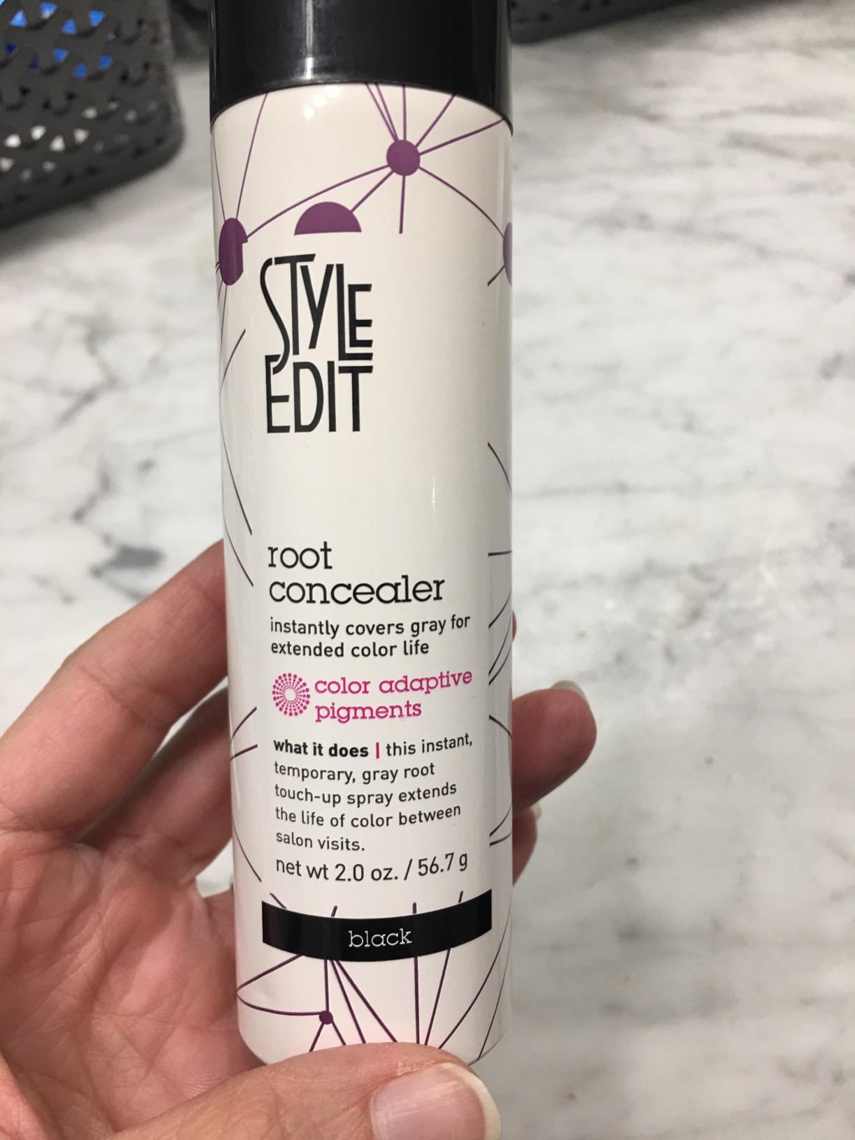 Style Edit Root Touch Up Spray | Temporary Hair Color for Gray Roots and Thinning Hair | Salon-Quality, Transfer-Resistant Hair Concealer | Black, 2 oz customer photo 2