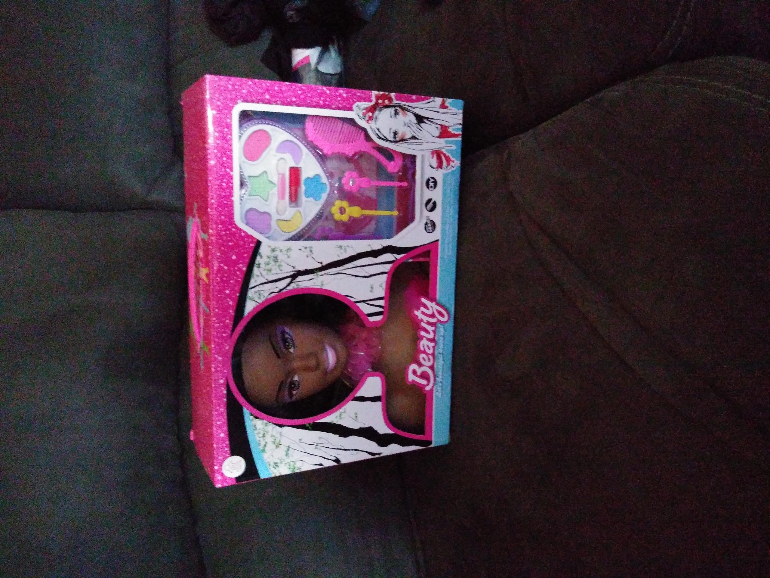 Liberty Imports African American Black Makeup and Hair Styling Doll Head Toy Playset with Real Washable Cosmetic and Fashion Dress Up Accessories for Girls Pretend Play customer photo 1