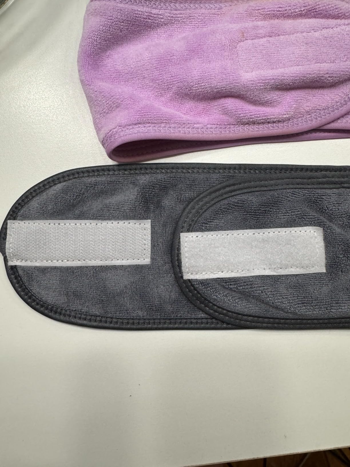 Spa Facial Headband Adjustable Makeup Hair Band 3 Pack Grey | Soft Hair Wrap with Magic Tape, Terry Cloth Stretch Head Wrap for Face Washing, Bath, Shower, Facial Mask, Sports, Yoga customer photo 1