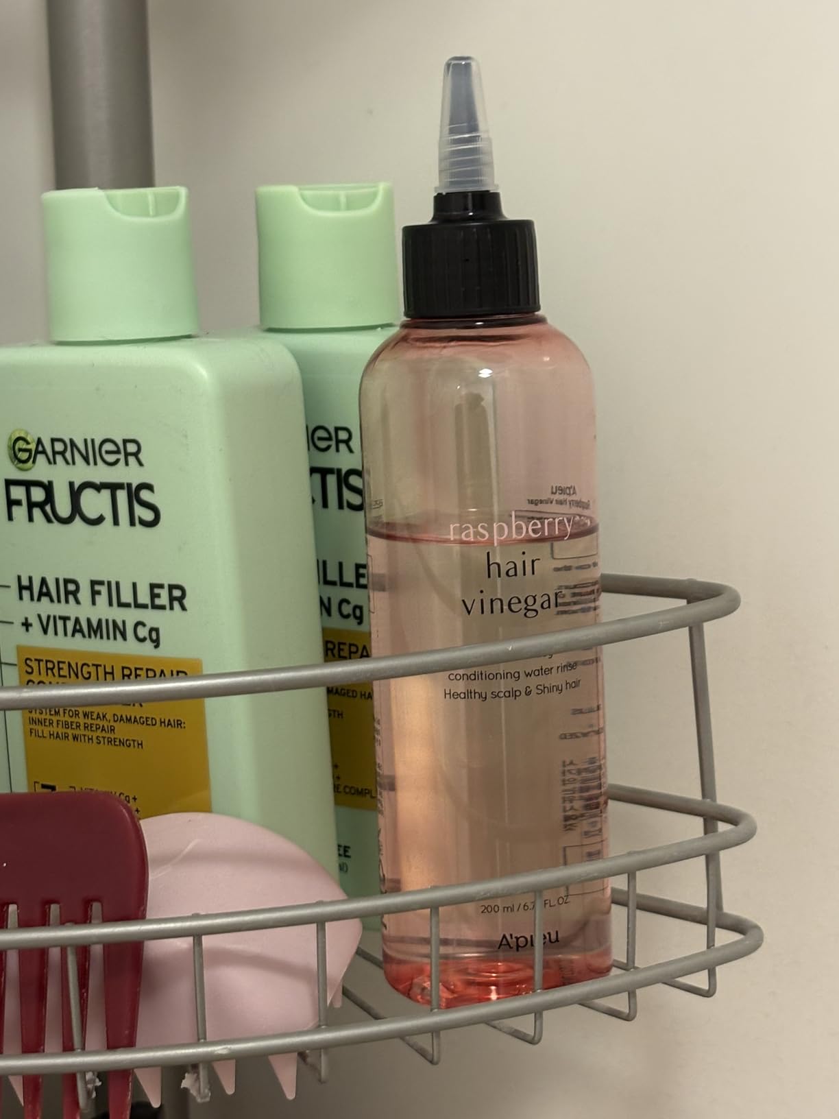 A'PIEU Raspberry Hair Vinegar Rinse, Scalp Cleanser for Dandruff, Buildup & Excess Oil, Smooth & Shiny Hair, Itchy Scalp Relief, pH Balancing, Fresh Raspberry Scent, Korean Haircare, 6.76 fl oz customer photo 1