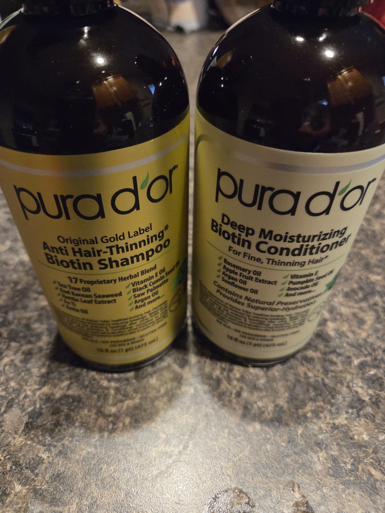 PURA D'OR Anti-Thinning Biotin Shampoo & Hair Regrowth Conditioner, CLINICALLY TESTED Effective Results, Thickening Herbal Blend For Women & Men, Original Gold Label Set, Natural Earthy Scent, 16oz x2 customer photo 1