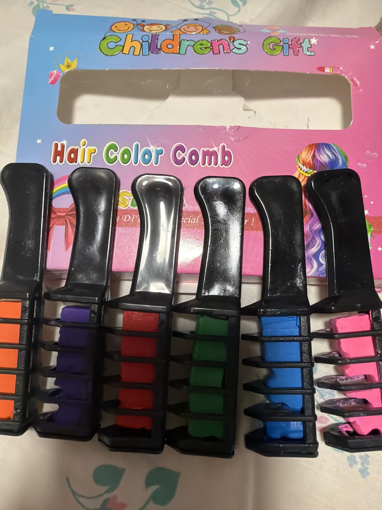 New Hair Chalk Comb Temporary Hair Color Dye for Girls Kids, Washable Hair Chalk for Girls Age 4 5 6 7 8 9 10-12 Birthday Christmas New Year Cosplay Hair DIY Party customer photo 1