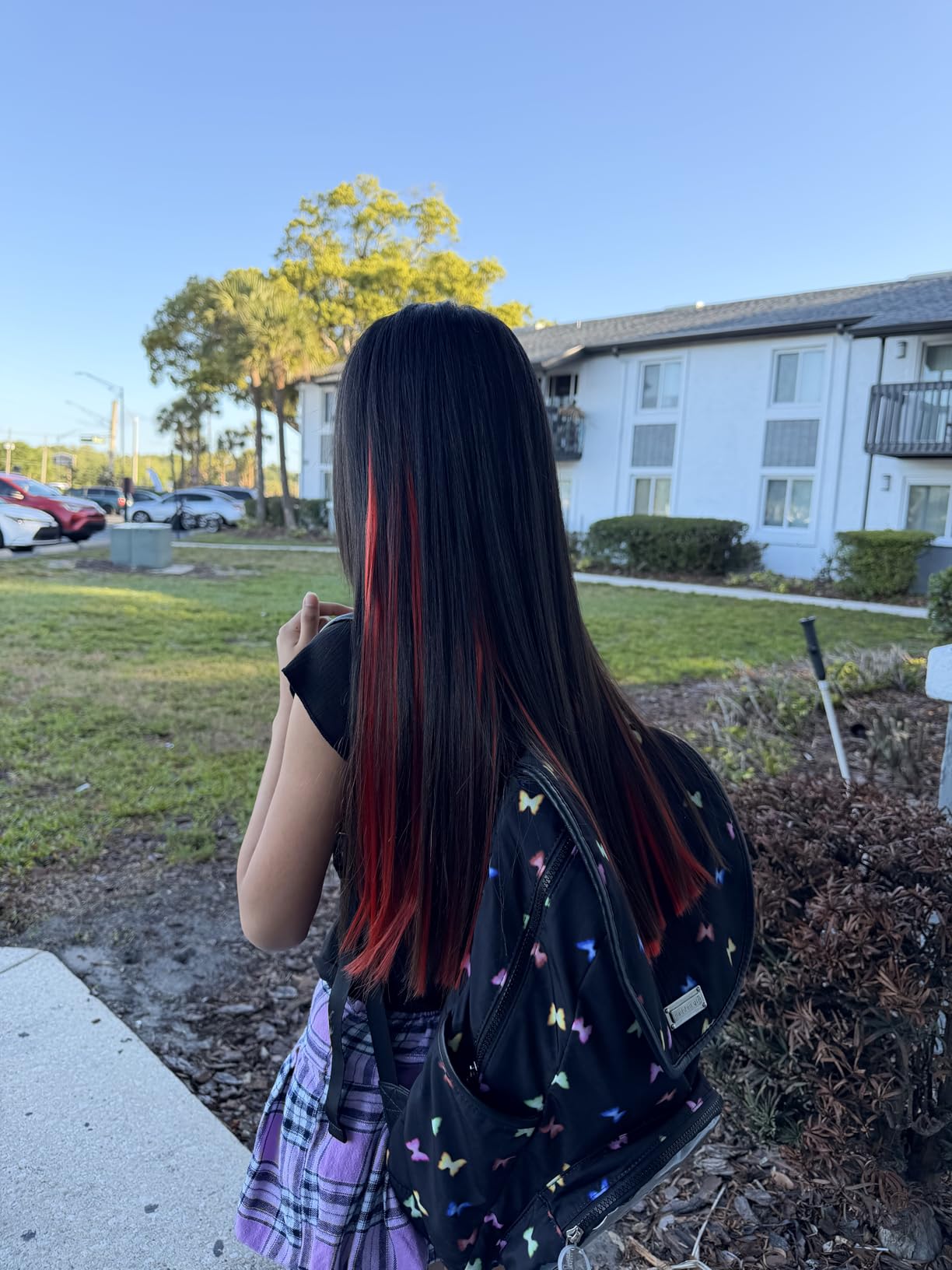 Kyerivs Colored Clip in Hair Extensions 22inch Rainbow Heat-Resistant Straight Highlight Hairpieces Cospaly Fashion Party For Kids Girls 12 Color in 24 pcs customer photo 1