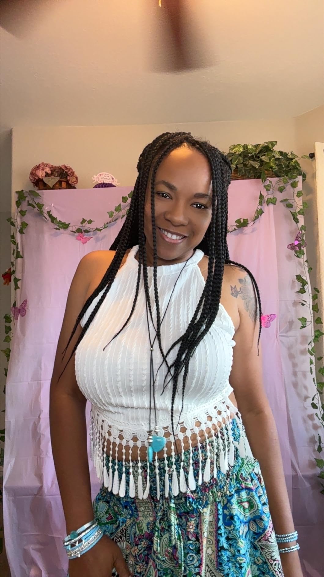 7 Packs Goddess Box Braids Crochet Hair 18 Inch Prelooped Crochet Box Braids Crochet Hair for Black Women Braiding Hair (18 Inch 7 Packs, #1B) customer photo 2