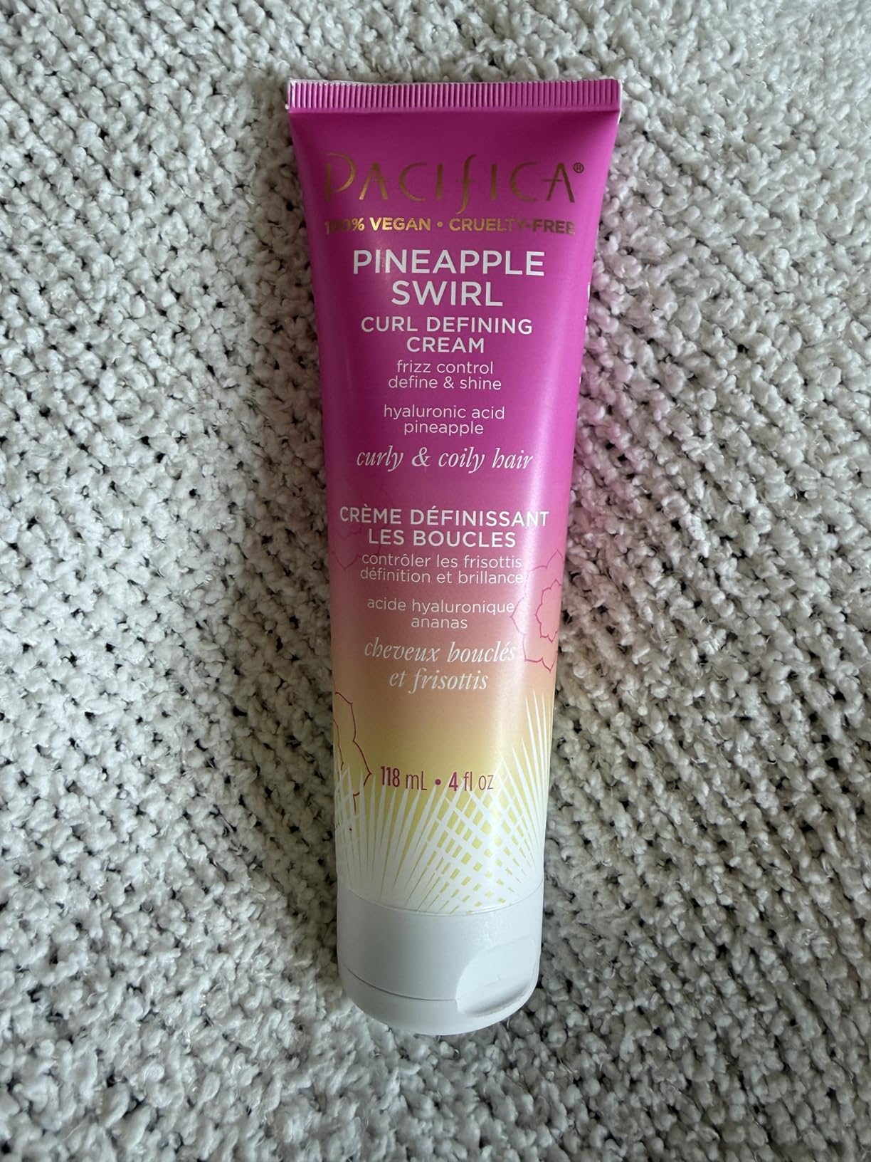 Pacifica Pineapple Swirl Curl Defining Cream - Bounce, Frizz Control & Curl Enhancer Styling Cream for Curly Hair & Wavy Hair, Coconut Oil & Hyaluronic Acid, No-Crunch Hold, 4-oz customer photo 1