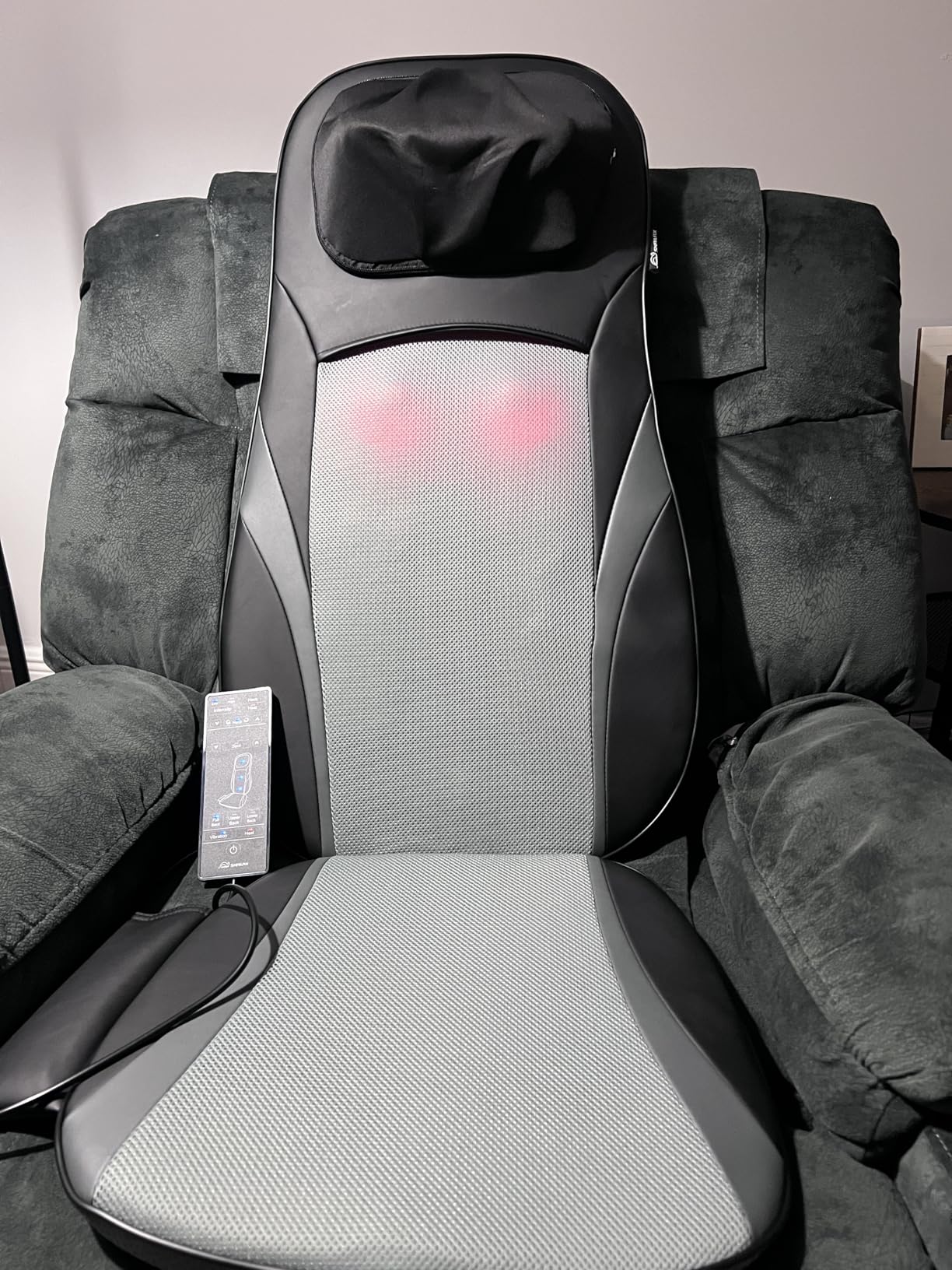 Snailax Shiatsu Back Massager with Heat -Deep Kneading Massage Chair Pad with Adjustable Intensity, Shiatsu Chair Massager to Relax Full Body Muscle, Gift for Parents Friend Lover customer photo 2