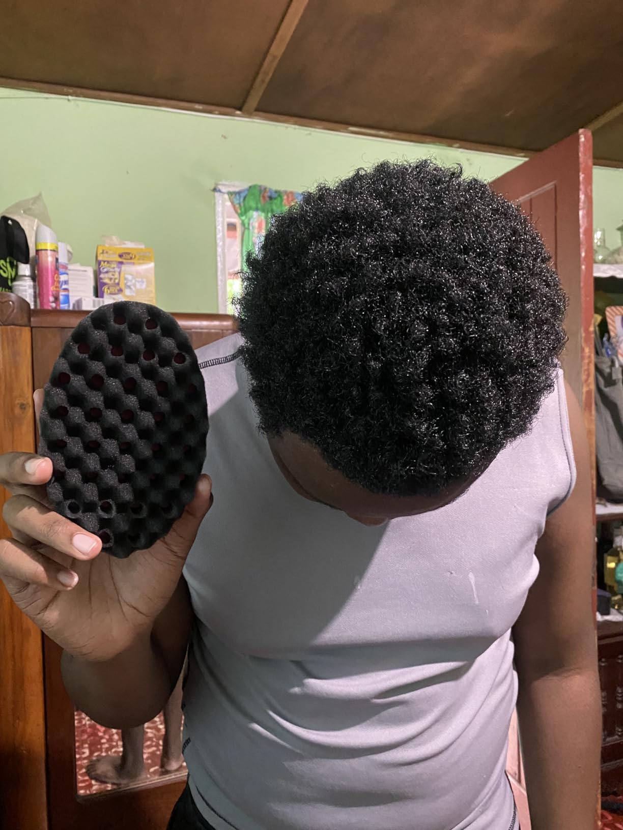Magic Twist Hair Sponge, Barber Hair Brush Sponge, Styling Tool For Afro Curl, Coils, Dreadlocks (2 PACK) customer photo 1