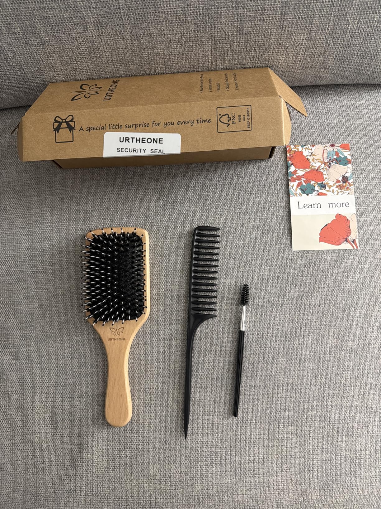 Hair Brush Boar Bristle Hairbrush for Thick Curly Thin Long Short Wet or Dry Hair Adds Shine and Makes Hair Smooth, Best Paddle Hair Brush for Men Women Kids customer photo 2