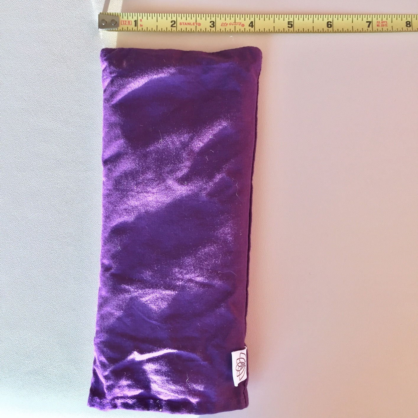 Lotus Lavender Eye Pillow - Weighted Mask for Yoga & Sleep | NOLAVA Sleep & Wellbeing App included; warm or cool headache relief; organic cotton, lavender-flaxseed fill customer photo 1
