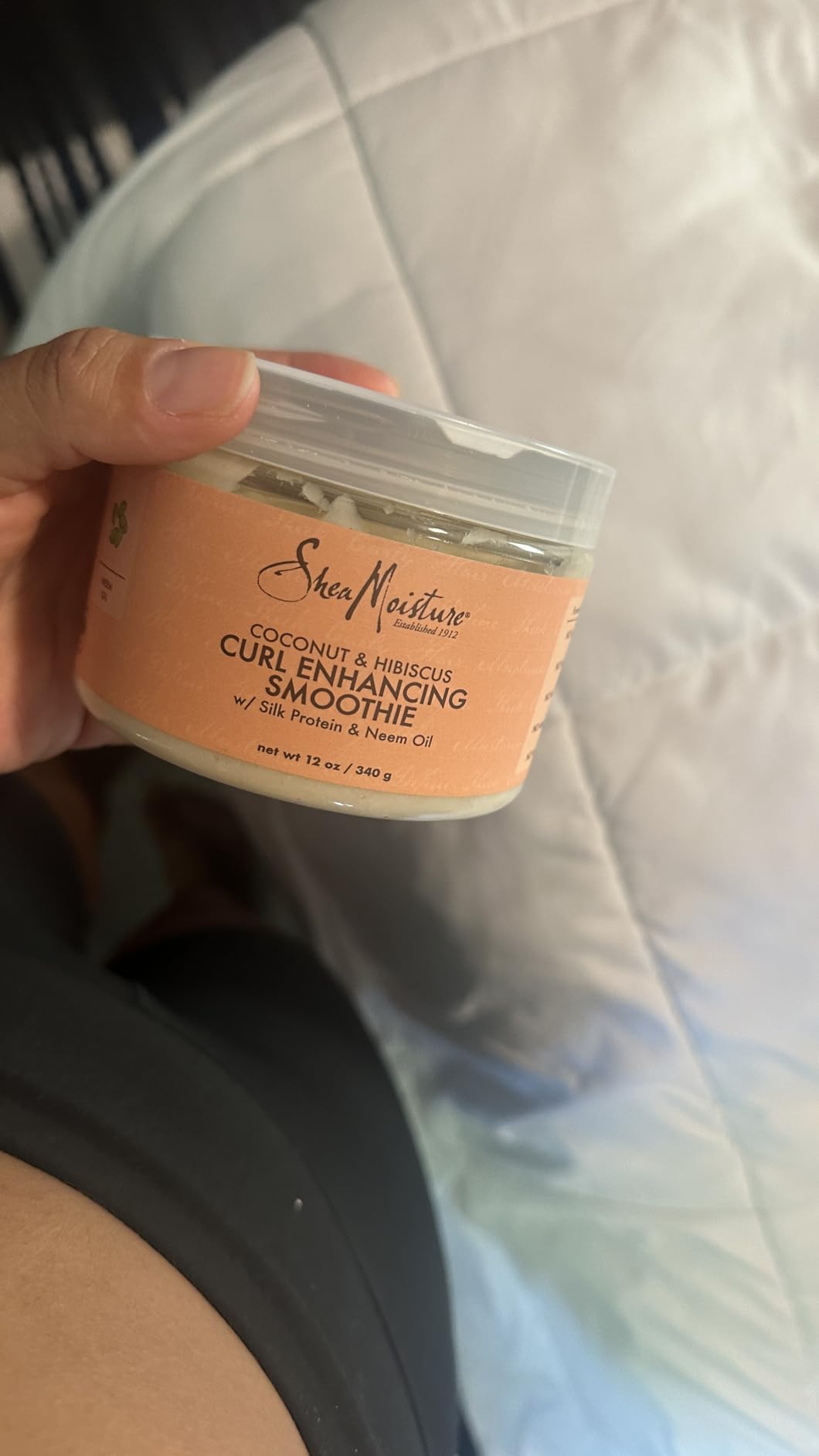 SheaMoisture Smoothie Curl Enhancing Cream Coconut and Hibiscus for Thick Curly Hair, 12 oz customer photo 1