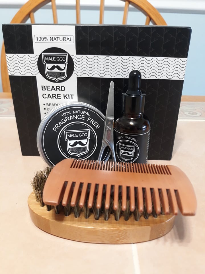 MALE GOD Beard Kit for Men's Grooming & Care, Natural Ingredients Beard Oil, Balm, Brush, Comb, Stocking Stuffers for Adult Men, Chirismtas & Birthday Gifts for Men Dad Him Husband Boyfriend Brother customer photo 2