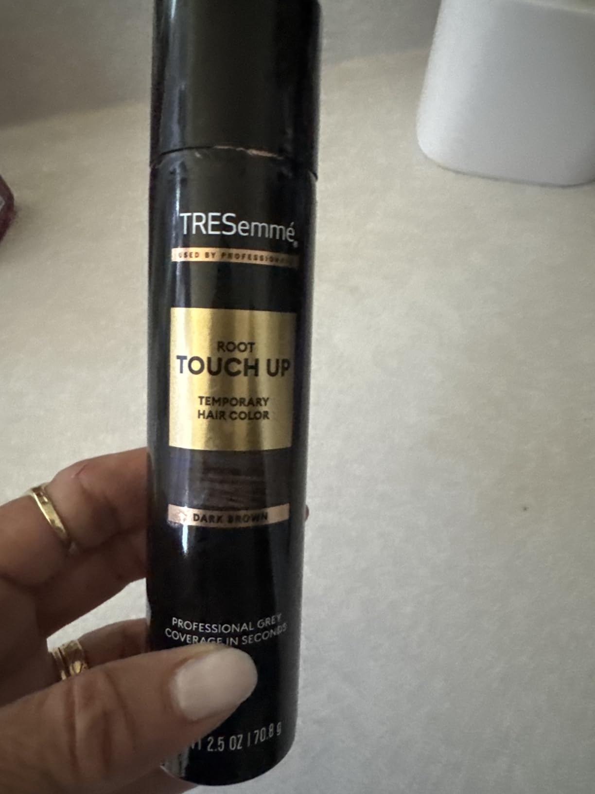 TRESemme Temporary Hair Color Root Touch-Up Dark Brown Ammonia-free, Peroxide-free Root Cover Up Spray 2.5 Fl Oz customer photo 1
