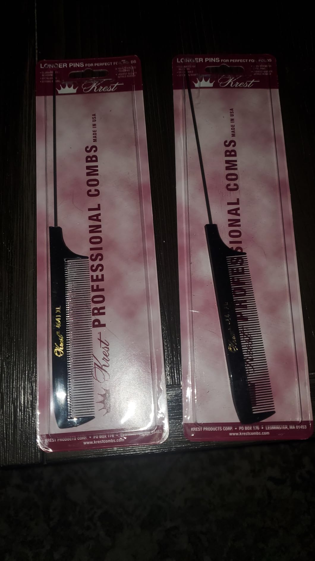 Krest Pintail Combs Weaving Foiling Fine Tooth Rattail Hair Comb XL. 2 PC. customer photo 1