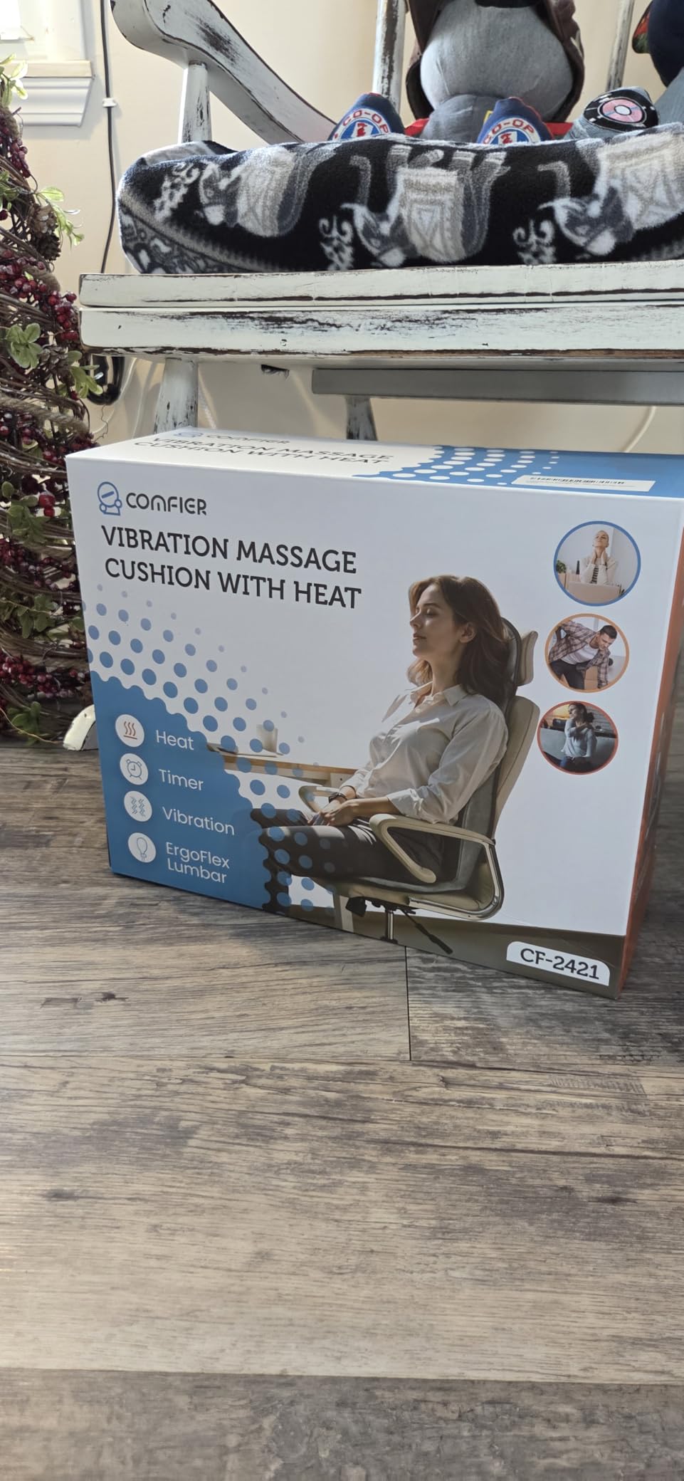 COMFIER Vibration Back Massager with Heat, 10-Motor Massage Seat Cushion for Chair, Graphene Heated Massage Chair Pad for Back, Lumbar & Thighs, 5 Modes, 3 Intensities, Home Office Recliner Gift customer photo 2