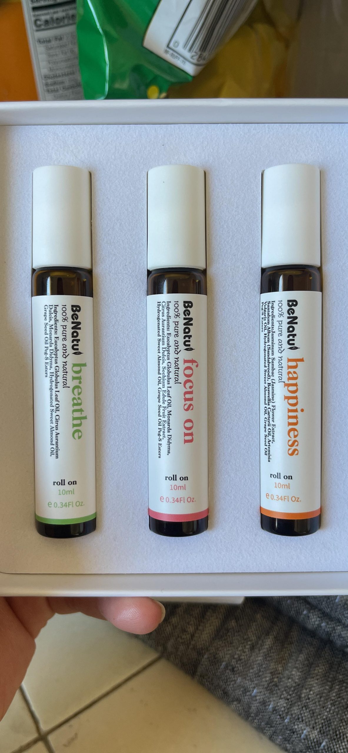 Benatu Essential Oil Blends Set (Breathe, Focus on, Happiness), Natural Aromatherapy Roll On for Massage, Body Skin Care, Home - Natural Fragrance Gift Roller for Women and Men customer photo 1