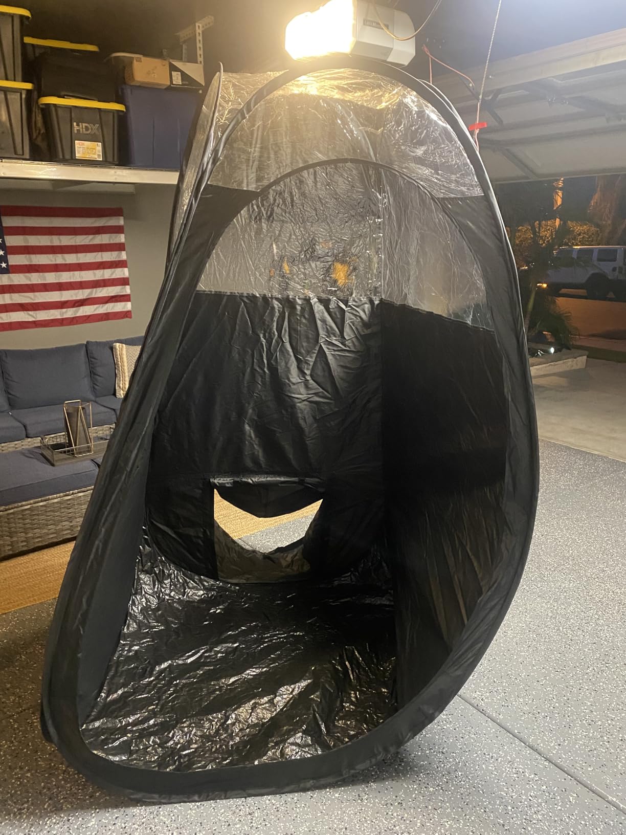 Large Deluxe Spray Tan Tent - Pop Up Tent Portable Tanning Booth with Carry Case - Clear Window for Perfect Spray Tanning - Extraction Fan Opening - Easy Clean Spray Tan for Home & Salon customer photo 2